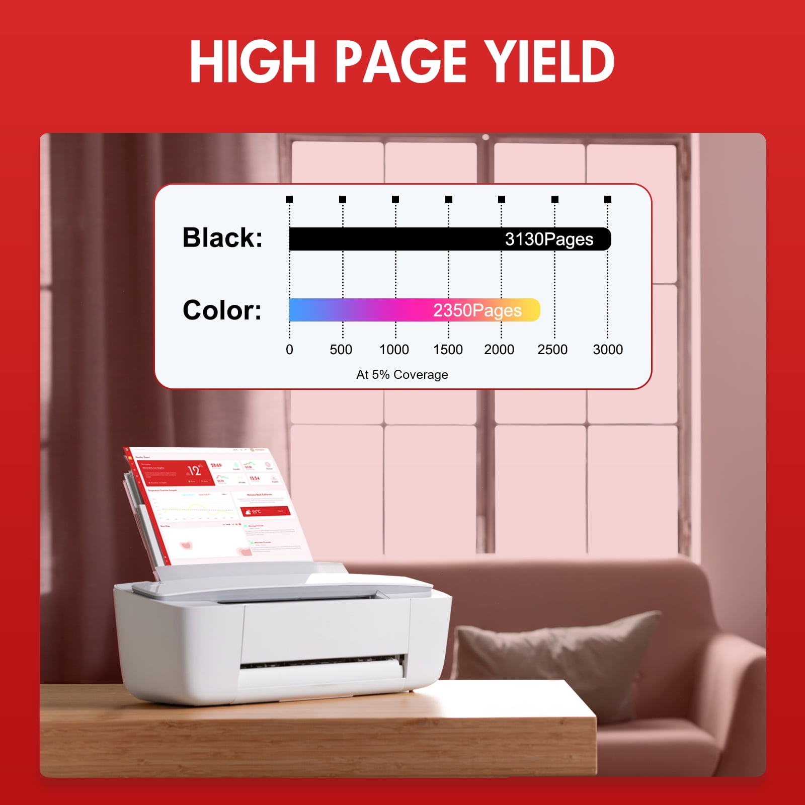 067H 067 Toner Cartridge 4-Pack High Yield Compatible for Canon 067H 067 CRG-067H CRG067H for Canon imageCLASS MF656Cdw LBP633Cdw LBP632Cdw MF653Cdw MF654Cdw MF650 LBP630 Series Printer Toner - Image 7