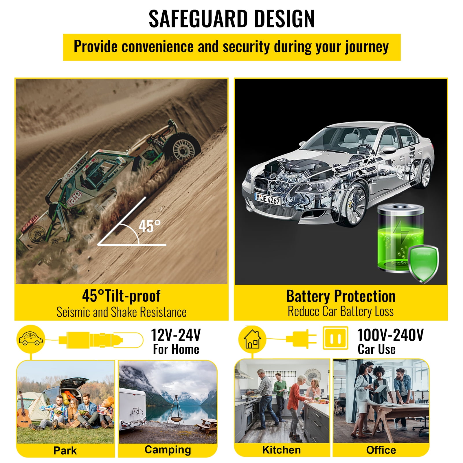 VEVOR Car Refrigerator 16 Qt, Portable Refrigerators with -4℉-68℉ Cooling Range & App Control, 12/24V DC & 110-240V AC Electric Cooler for Truck Vehicle Outdoor & Home Use, Gray - Image 9