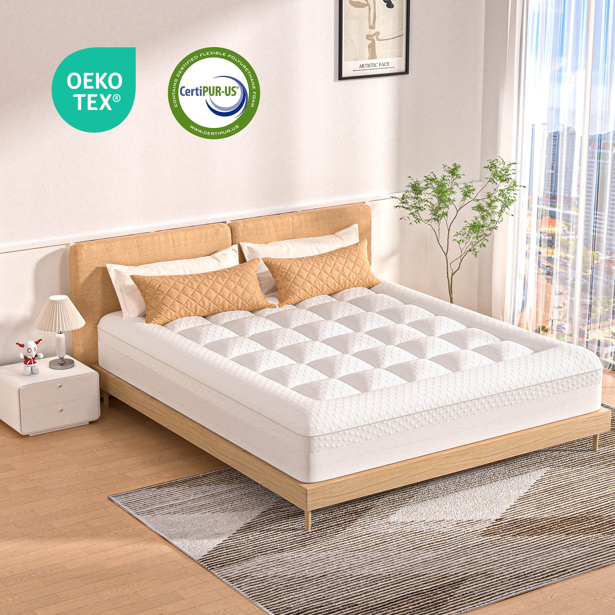 4-Inch Dual Layer Gel Memory Foam Mattress Queen Size, 2-Inch Cooling Gel Memory Foam Plus 2-Inch 100% 400TC Ultra Thick Soft Mattress Pillow Cover, Cool Comfort, Breathable Pressure Reduction - Image 7