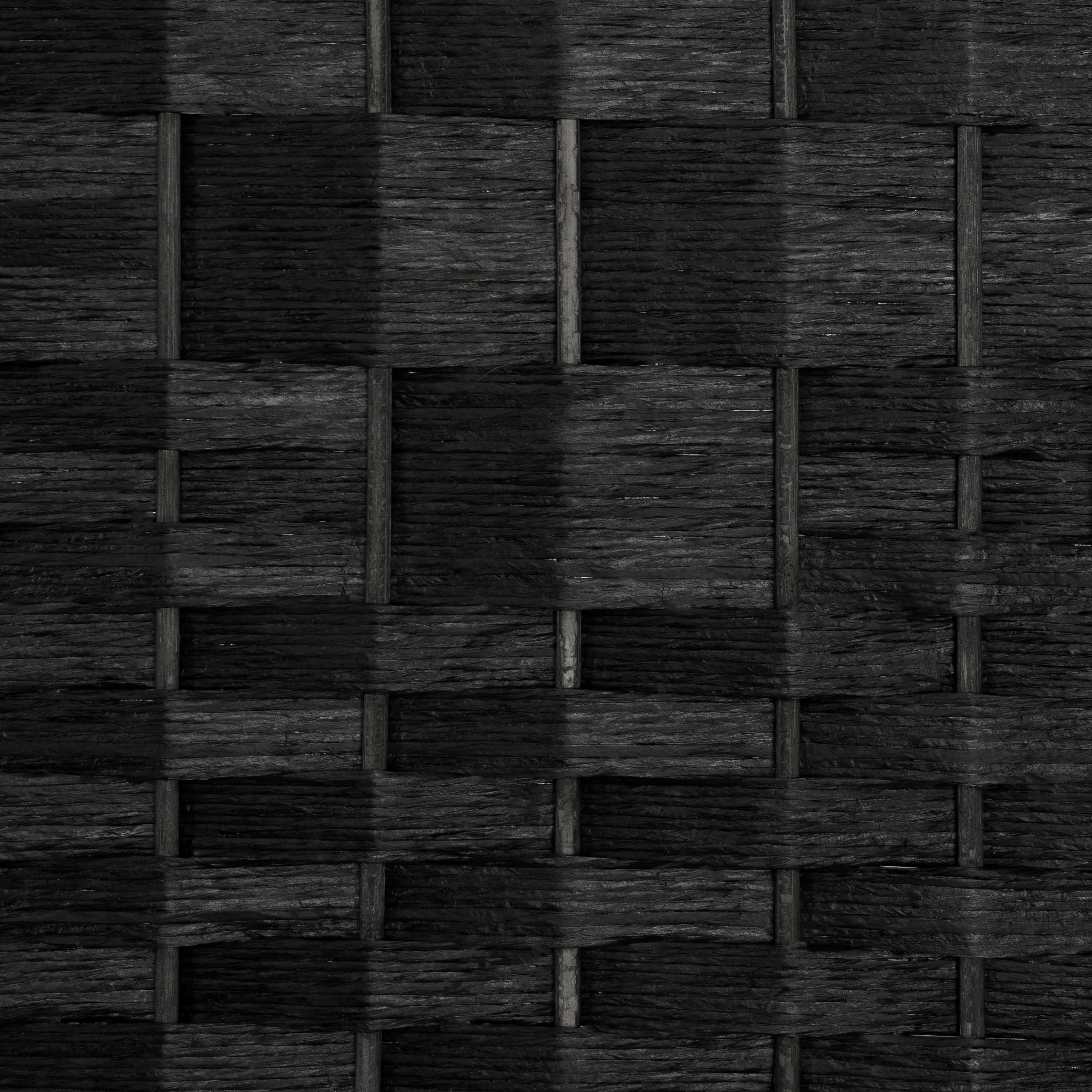Red Lantern 2 ft. Short Diamond Weave Fiber Folding Screen - Black - 6 Panel - Image 4