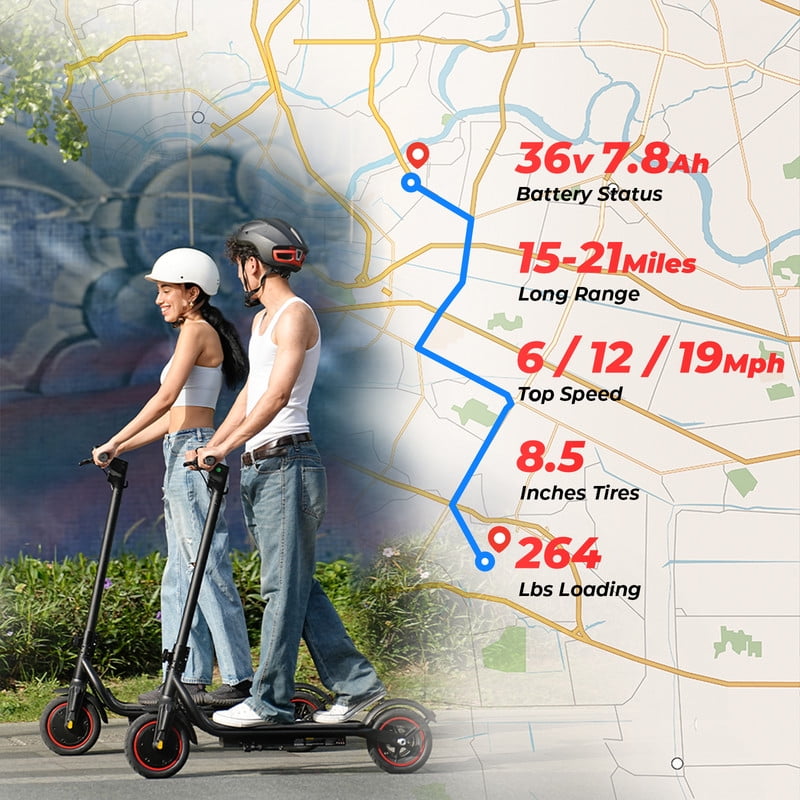 iScooter Electric Scooter for Adults Teens,350W Motor 21 Miles & 19 MPH Max,Extra-Wide Pedals, Portable Folding Design,Commuting E-Scooter Gift for Teens - Image 9