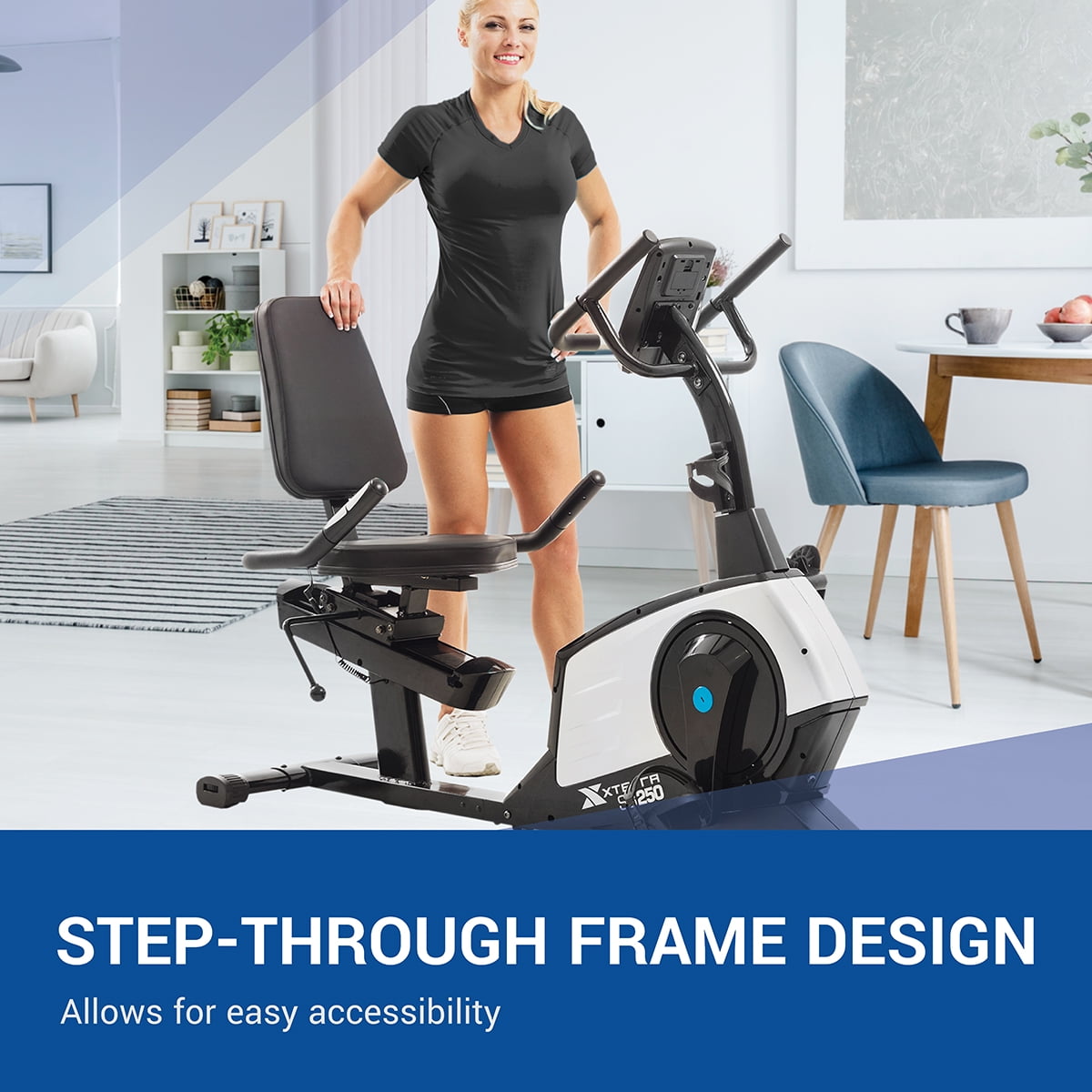 XTERRA Fitness SB250 Recumbent Bike with Advanced Console Features - Image 4