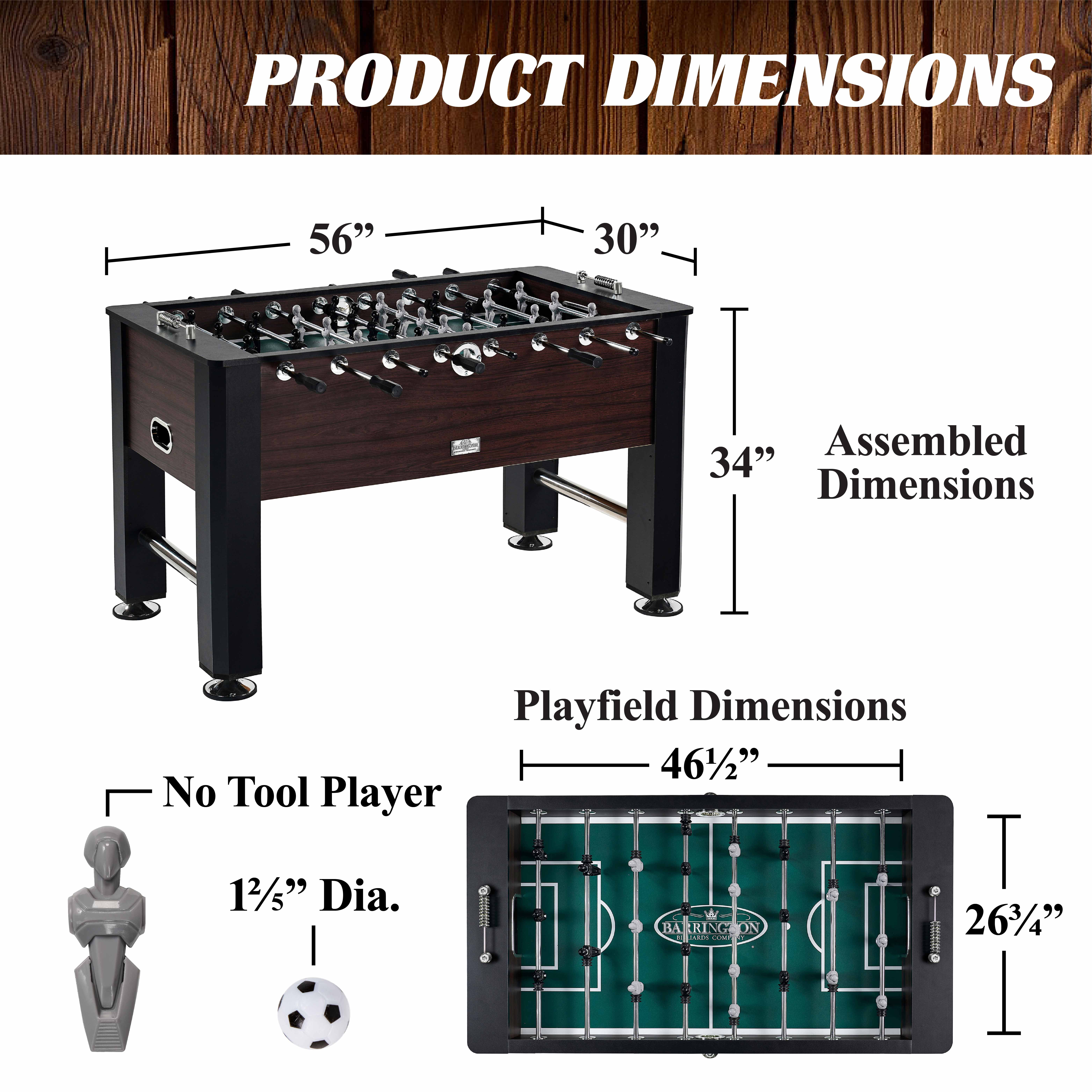 56" Premium Foosball Soccer Table, Furniture Style, by Barrington Billiards Company - Image 7