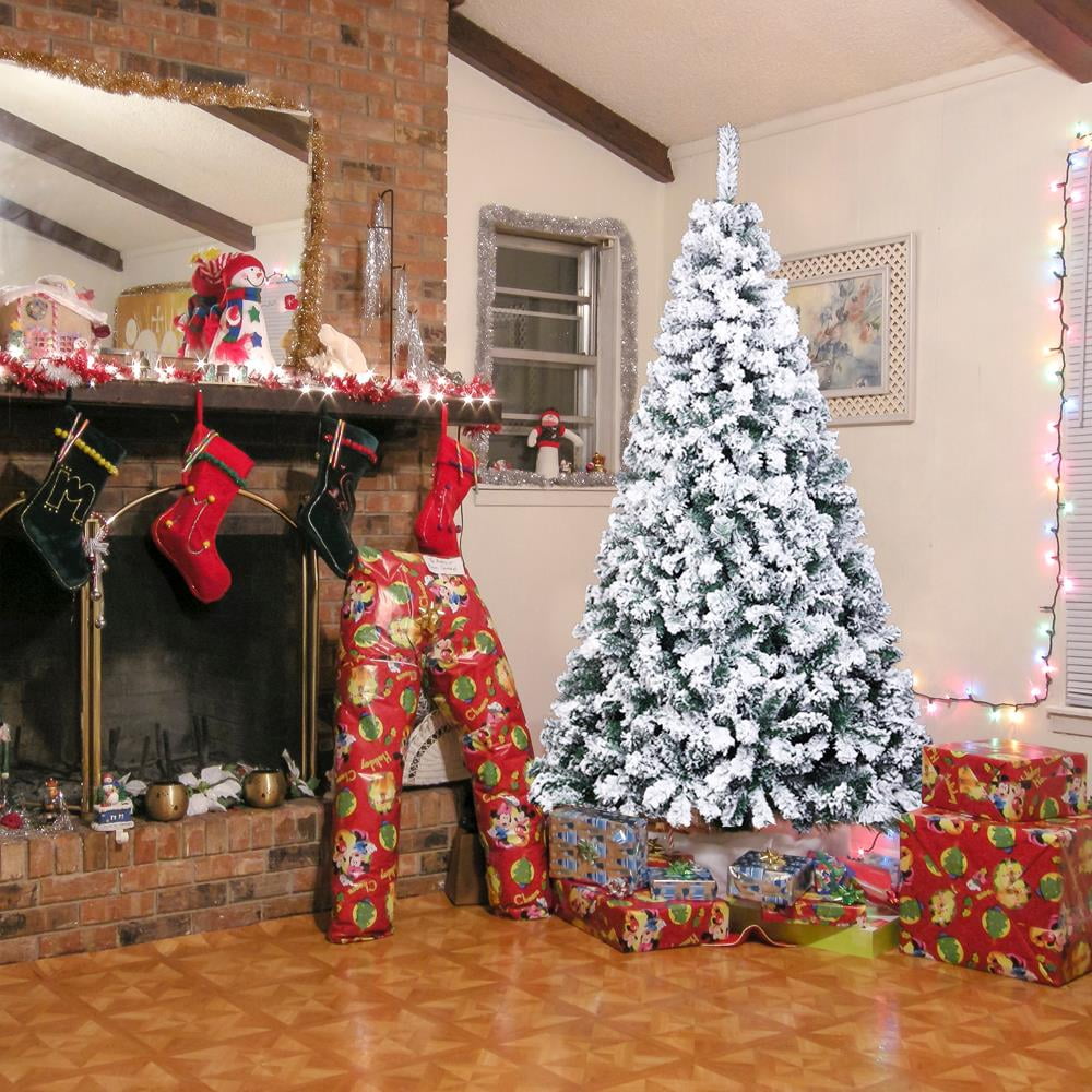 Ktaxon 7 Ft Prince Flocked Artificial Christmas Tree Unlit, Xmas Tree Home Decoration, Automatic Open - Image 8