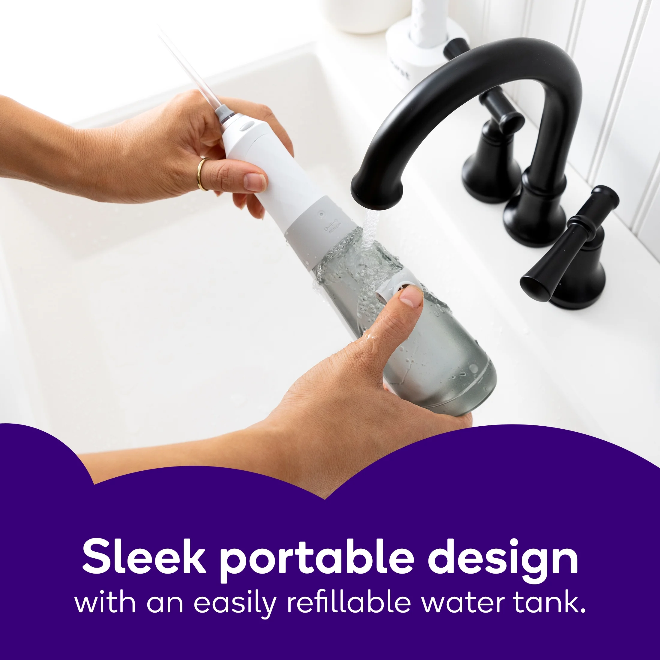 BURST Cordless Water Flosser with Classic Flosser Tip, White - Image 7