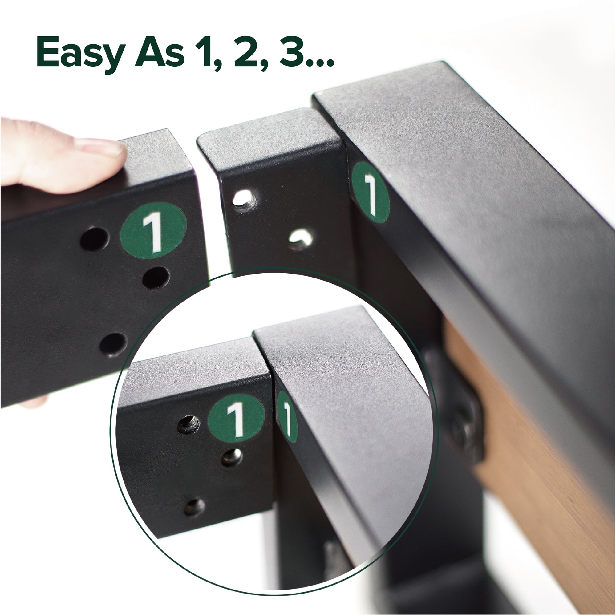 Zinus Suzanne 39" Bamboo and Metal Platform Bed Frame with Shelf and USB Ports, Adult, Queen - Image 8