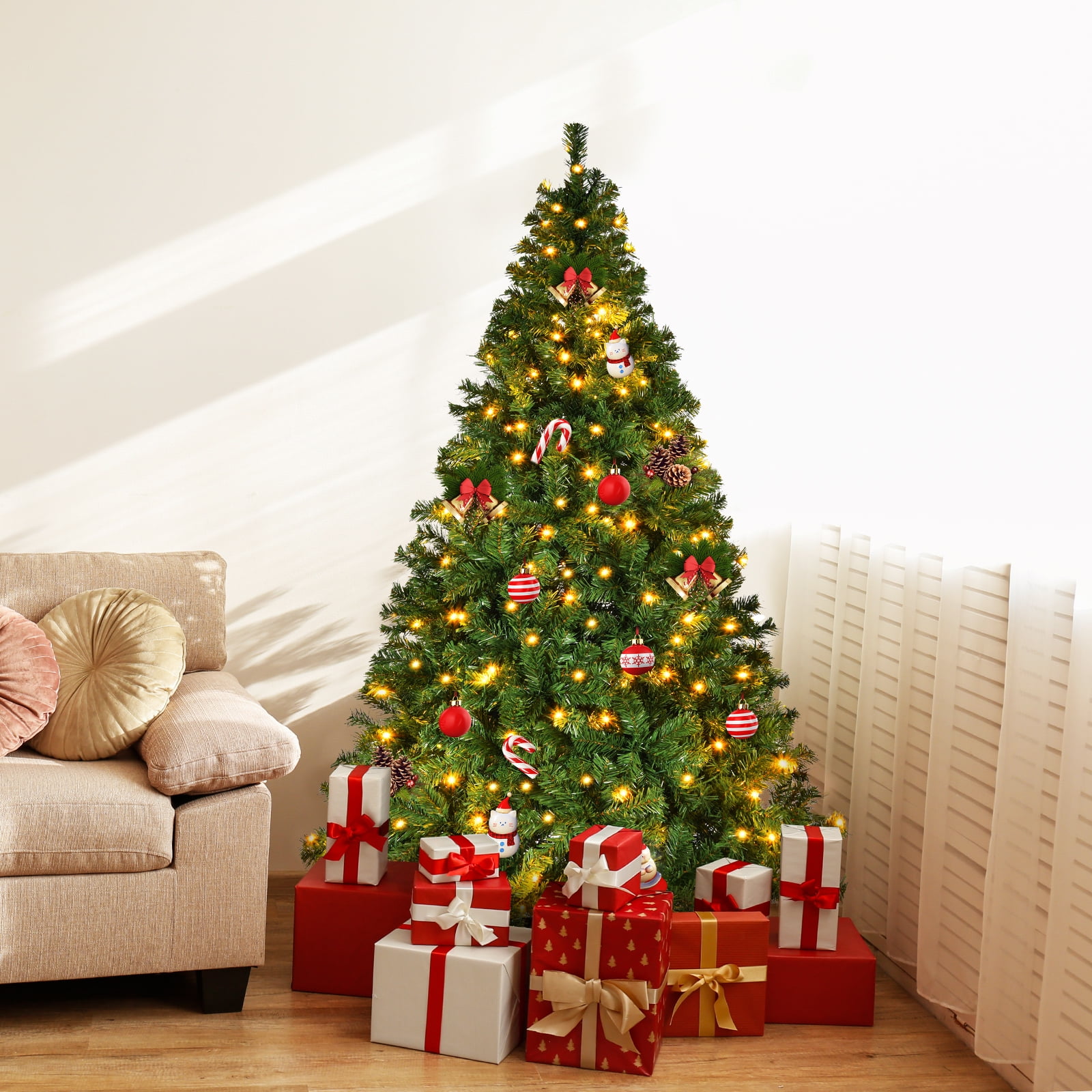 Vebreda Pre-Lit Artificial Christmas Tree 7.5ft with 450 Clear Incandescent Mini Lights, Indoor Outdoor Green - Image 7