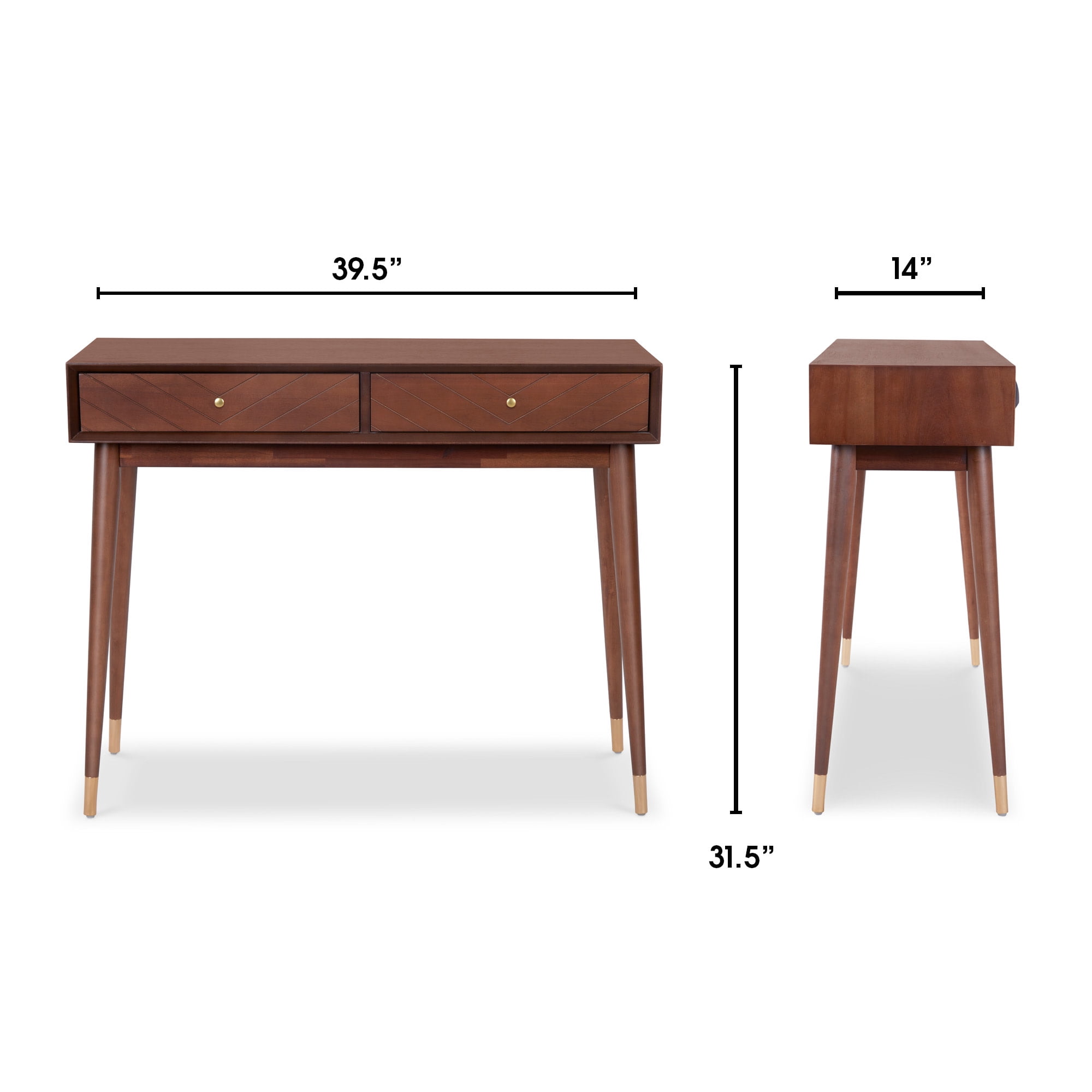 Adore Decor Sutton Mid-Century Modern Console Table Walnut Brown - Image 5