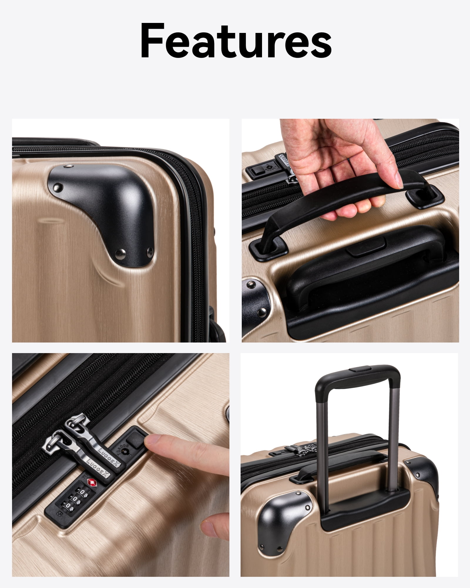 YOETEY Carry on Luggage for Airplane 20-inch - Hardside Luggage Lightweight for Adult Teen - Image 3