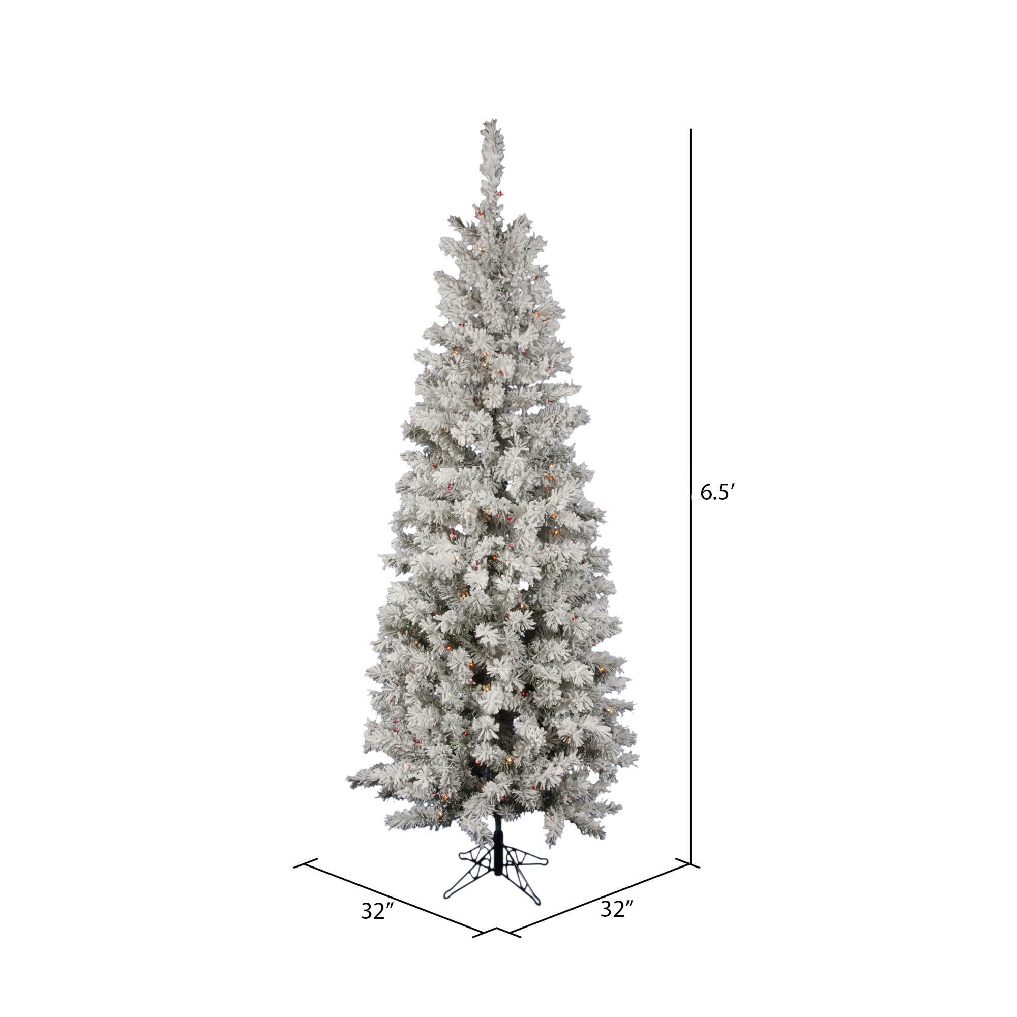 Vickerman 6.5' Flocked Pacific Artificial Christmas Tree, Multi-Colored LED Lights - Image 5
