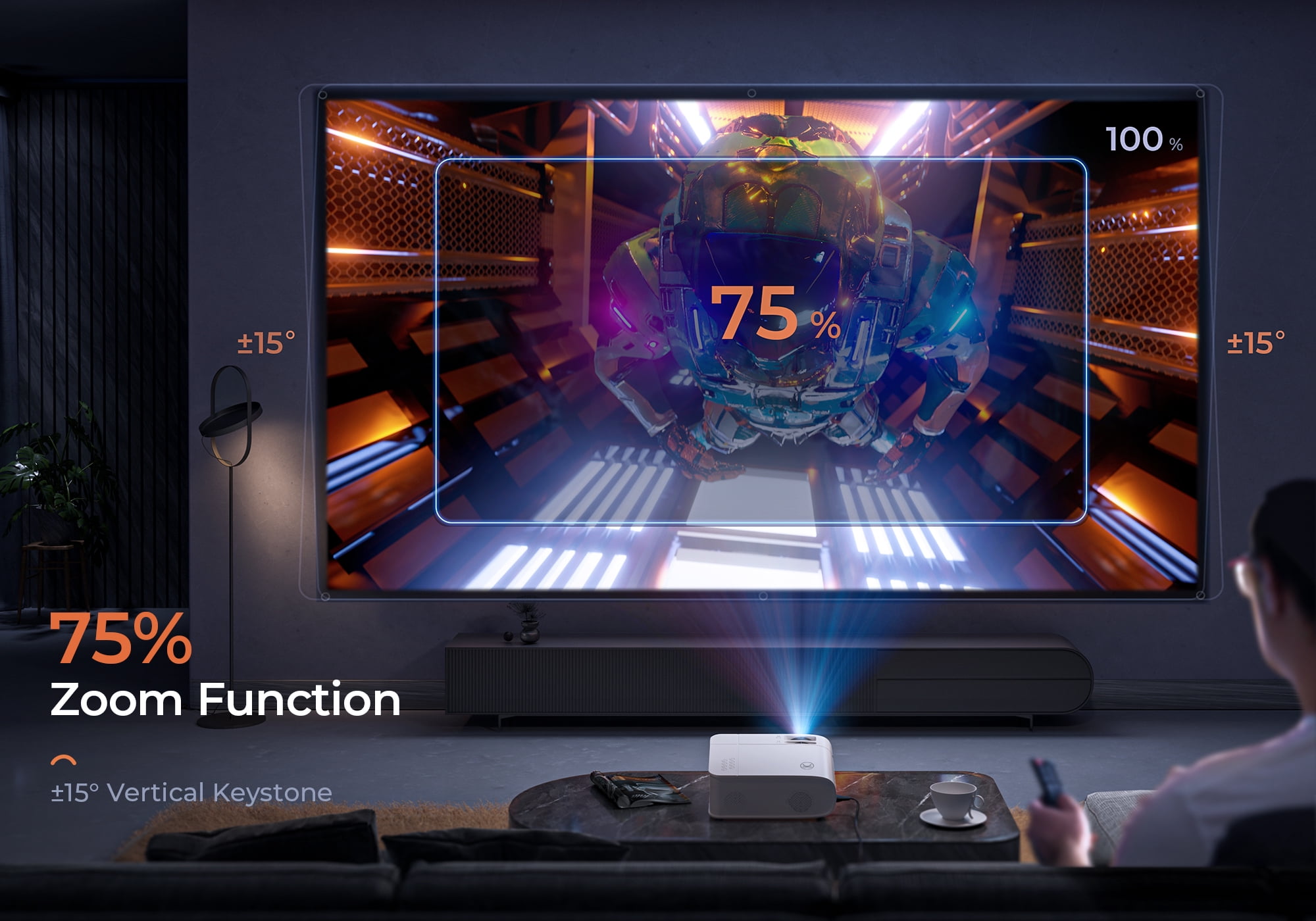 VANKYO Native 1080P WiFi Projector, Dolby_Audio Sound Support, Home Theater Projector Compatible w/TV Stick, iOS, Android, Laptop, Console - Image 2