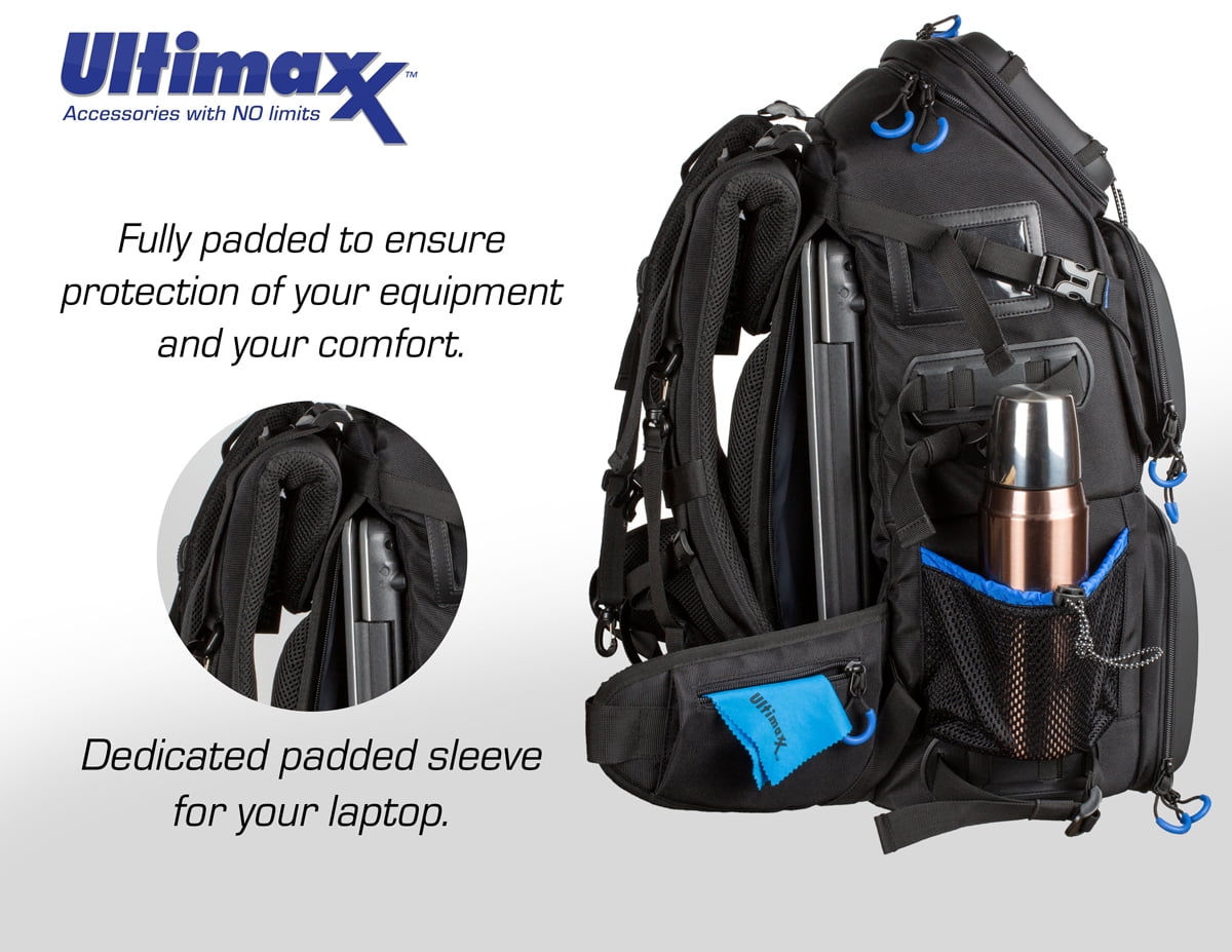 Ultimaxx Heavy Duty Professional Deluxe Camera Backpack with 3 Hard Shell Armored Front Panels, Rain Cover & So Much More - Image 4