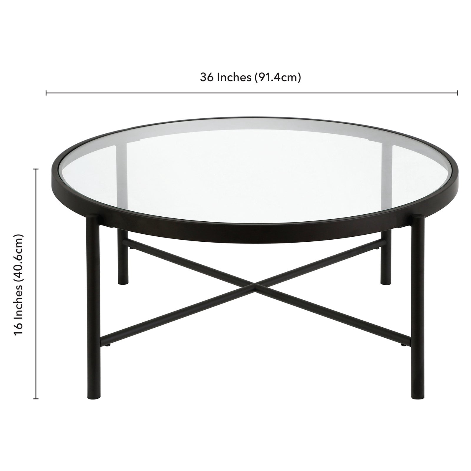 Evelyn&Zoe Duxbury 36" Wide Round Coffee Table, Blackened Bronze - Image 4