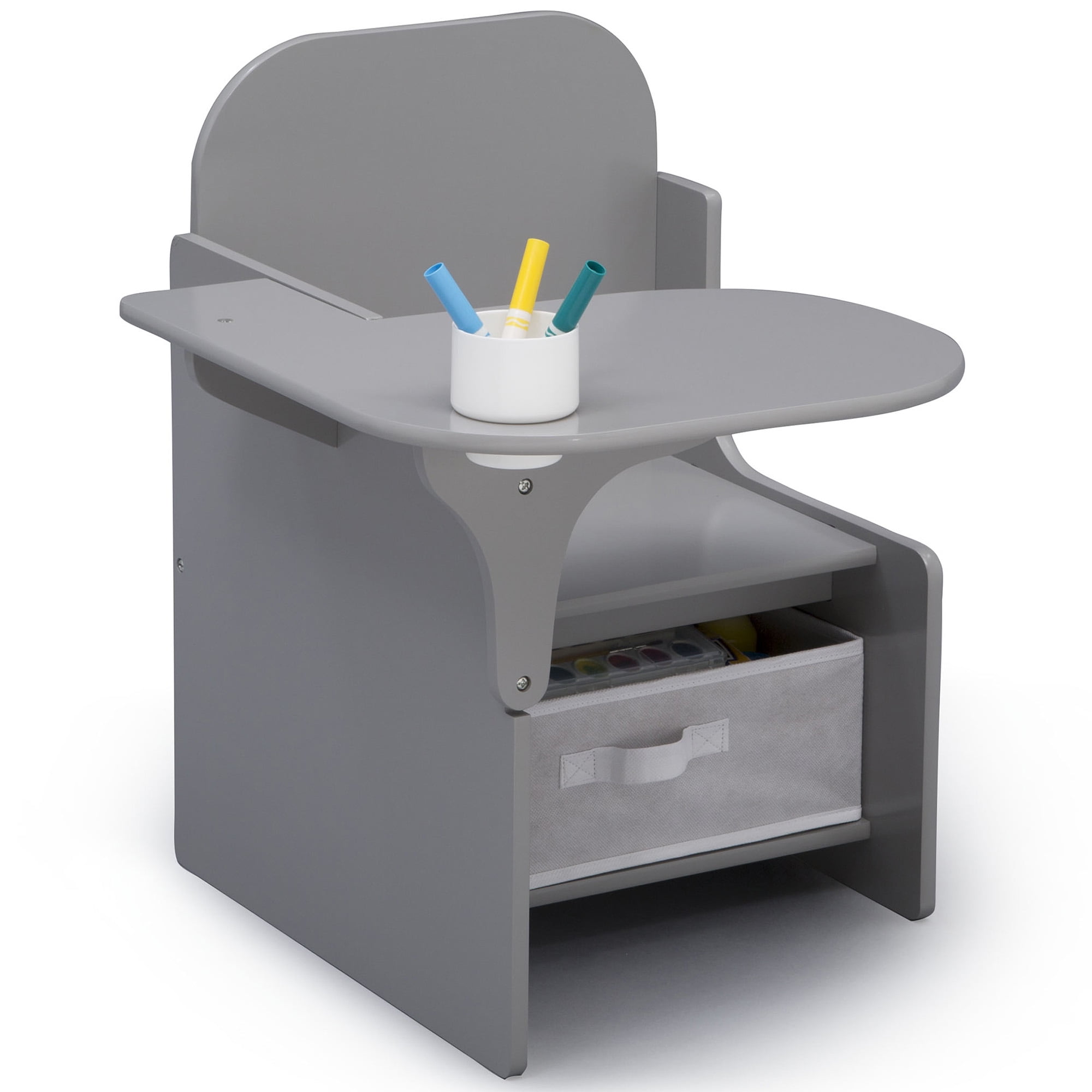 Delta Children Classic Chair Desk With Storage Bin, Grey - Image 3