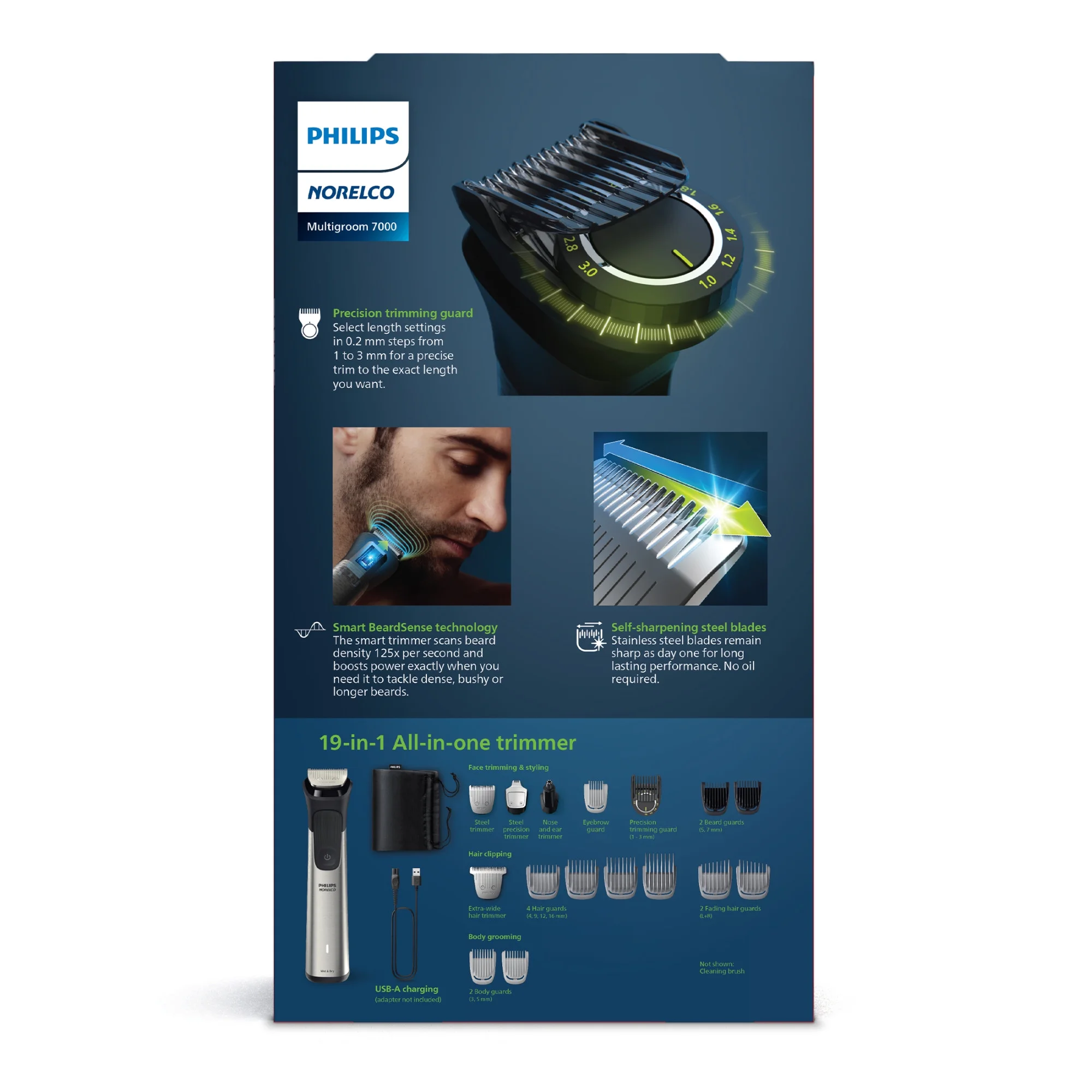 Philips Norelco Multigroom Series 7000 , Men's Electric Trimmer, MG7900/49 - Image 3