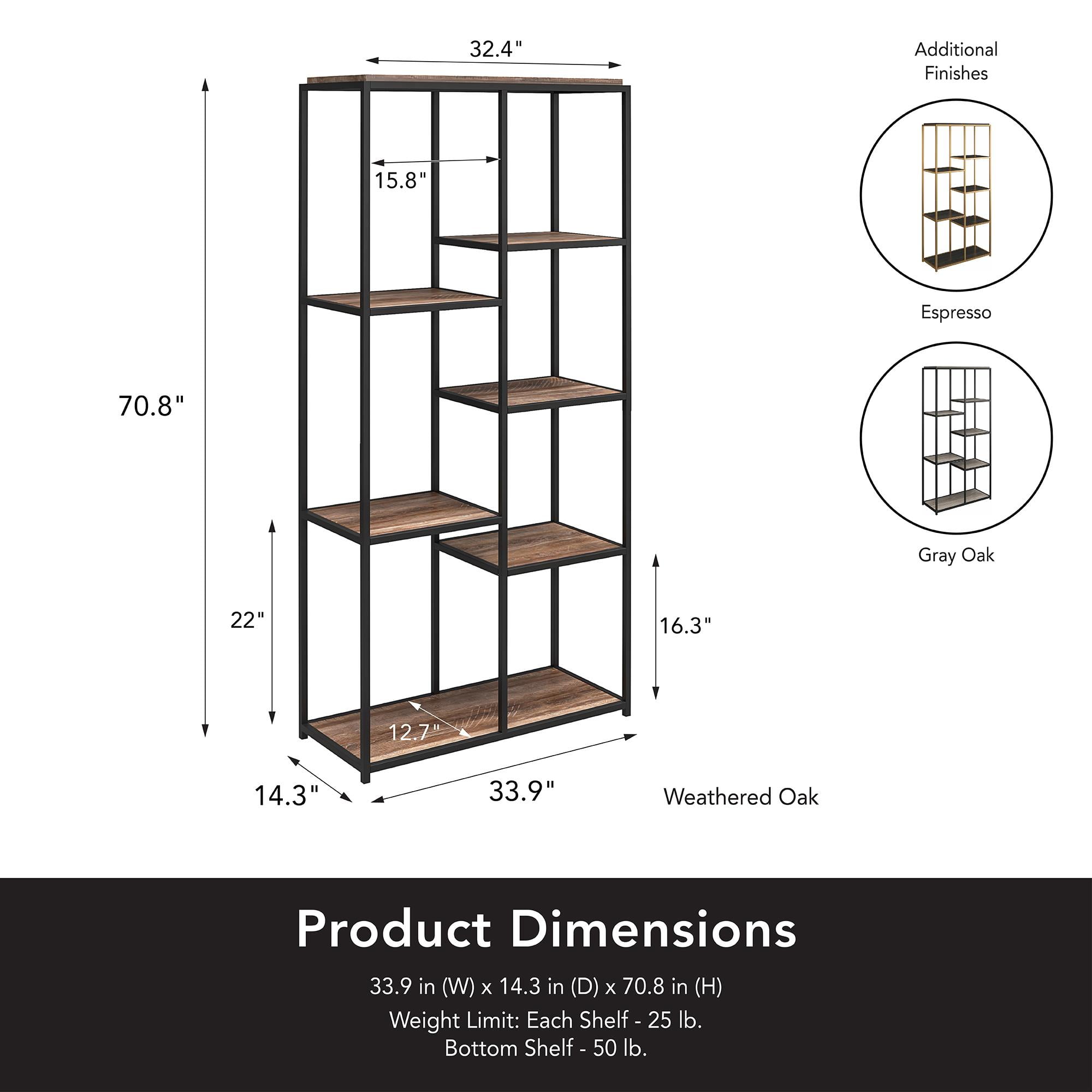 Ameriwood Home Fayette 5-Shelf Bookcase, Espresso - Image 11