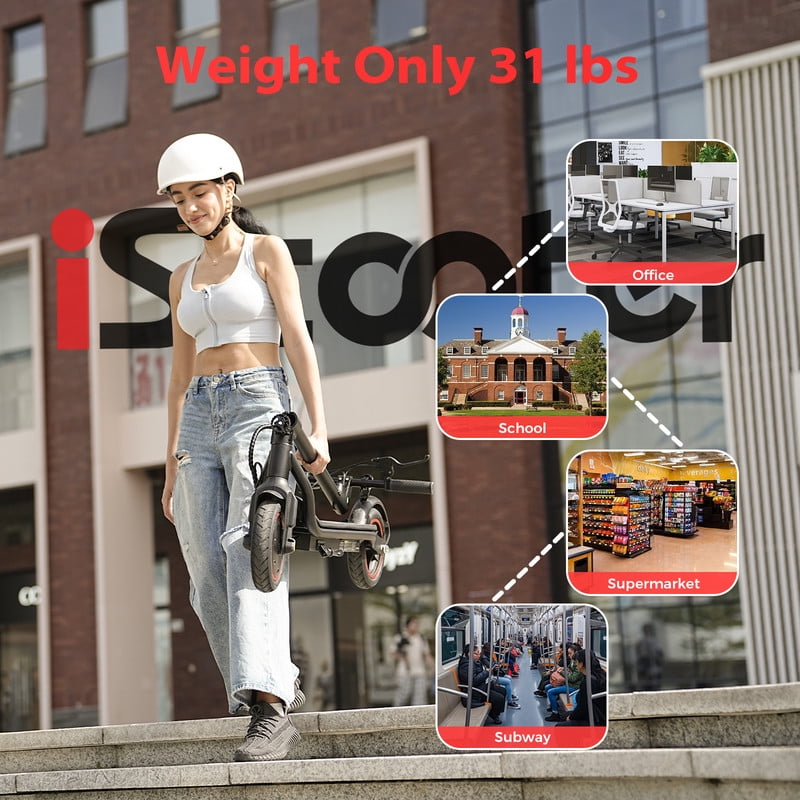 iScooter Electric Scooter for Adults Teens,350W Motor 21 Miles & 19 MPH Max,Extra-Wide Pedals, Portable Folding Design,Commuting E-Scooter Gift for Teens - Image 3