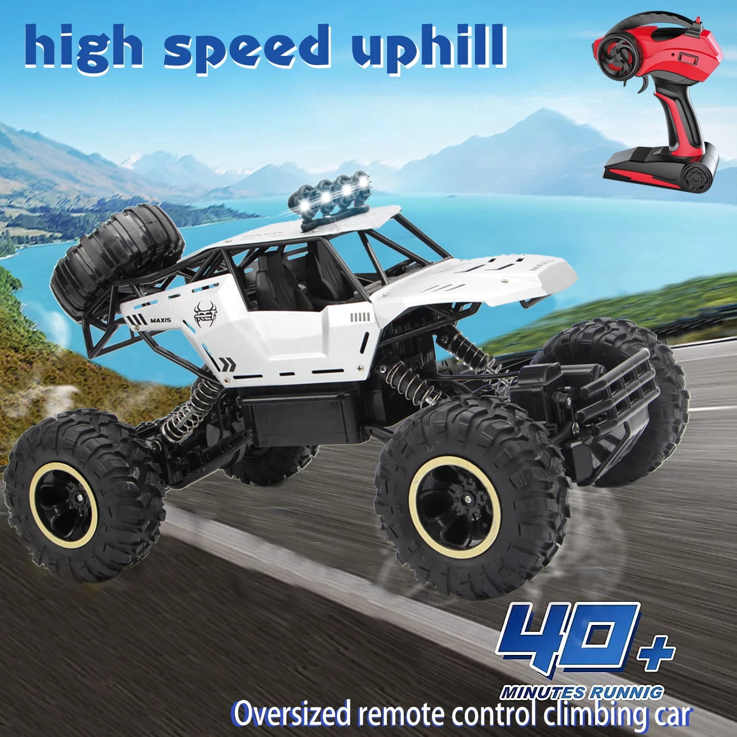 4DRC 1:12 Rc Car,off Road Truck Remote Control Car Metal Shell 2.4G 4WD,with 2 Batteries ,Cars for Boys& Gift for Kids,Silver - Image 9