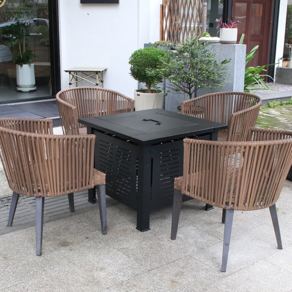 2 in 1 Smokeless Fire Pit Table for Outdoor Patio, Square Steel Heater with Removable Lid, Grill Over Stove, Multifunctional Firepit Table for Garden, Deck, Balcony, Backyard - Image 3