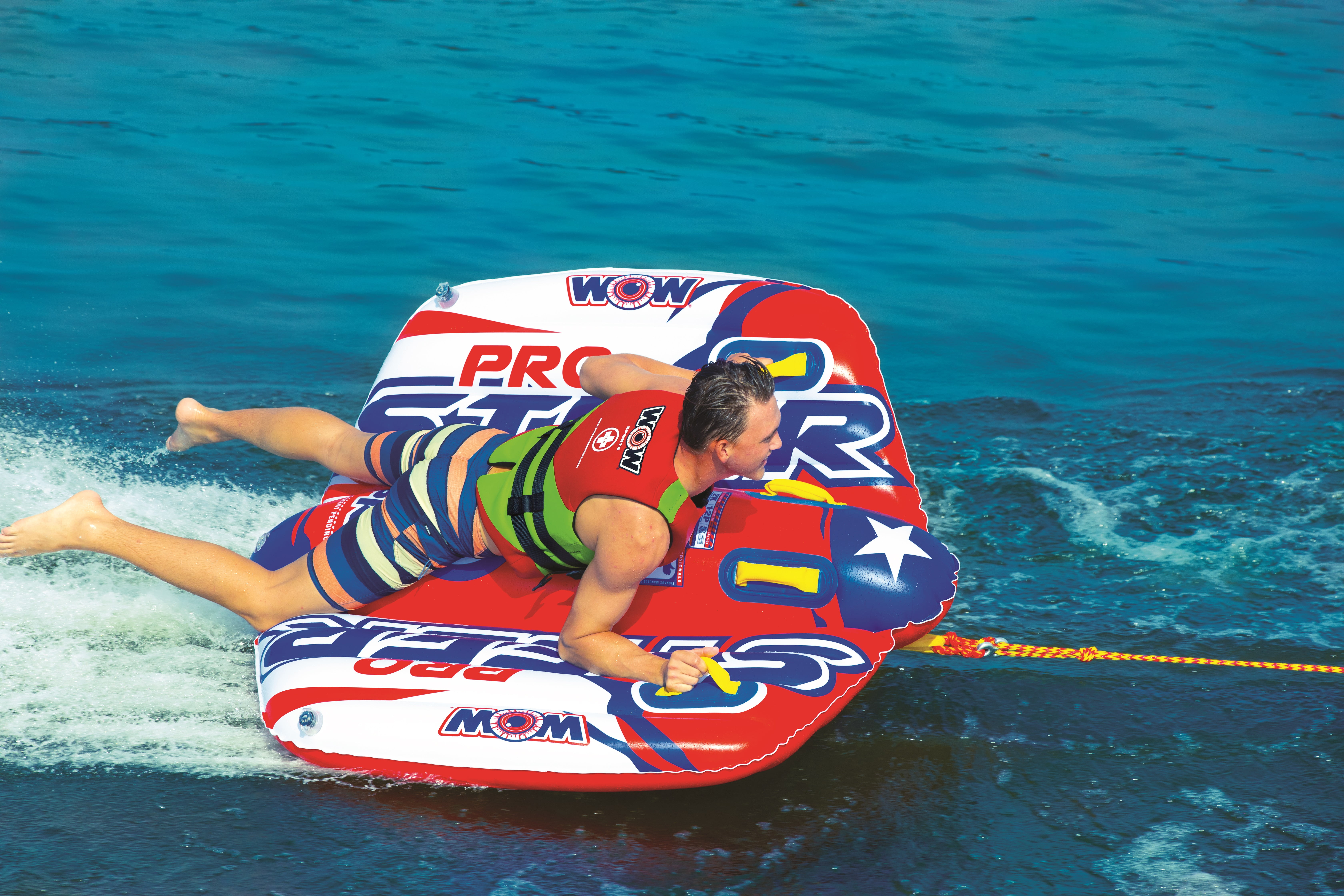 WOW Sports Pro Steer 1-Person Waterski Towable Tube for Boating - Image 5