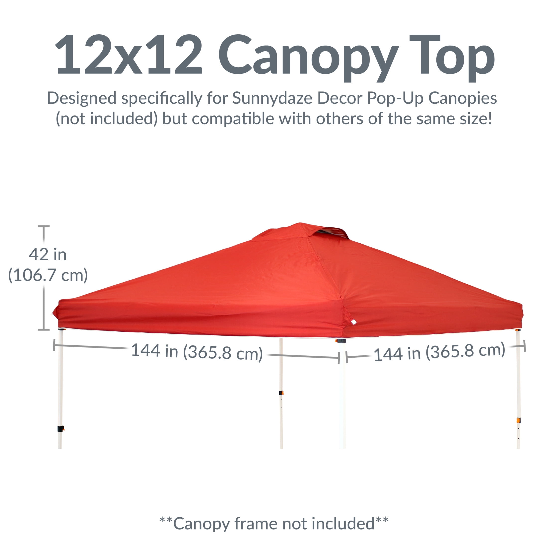 Sunnydaze 12' x 12' Red Solid Premium Pop-Up Canopy Shade with Vent - Image 5