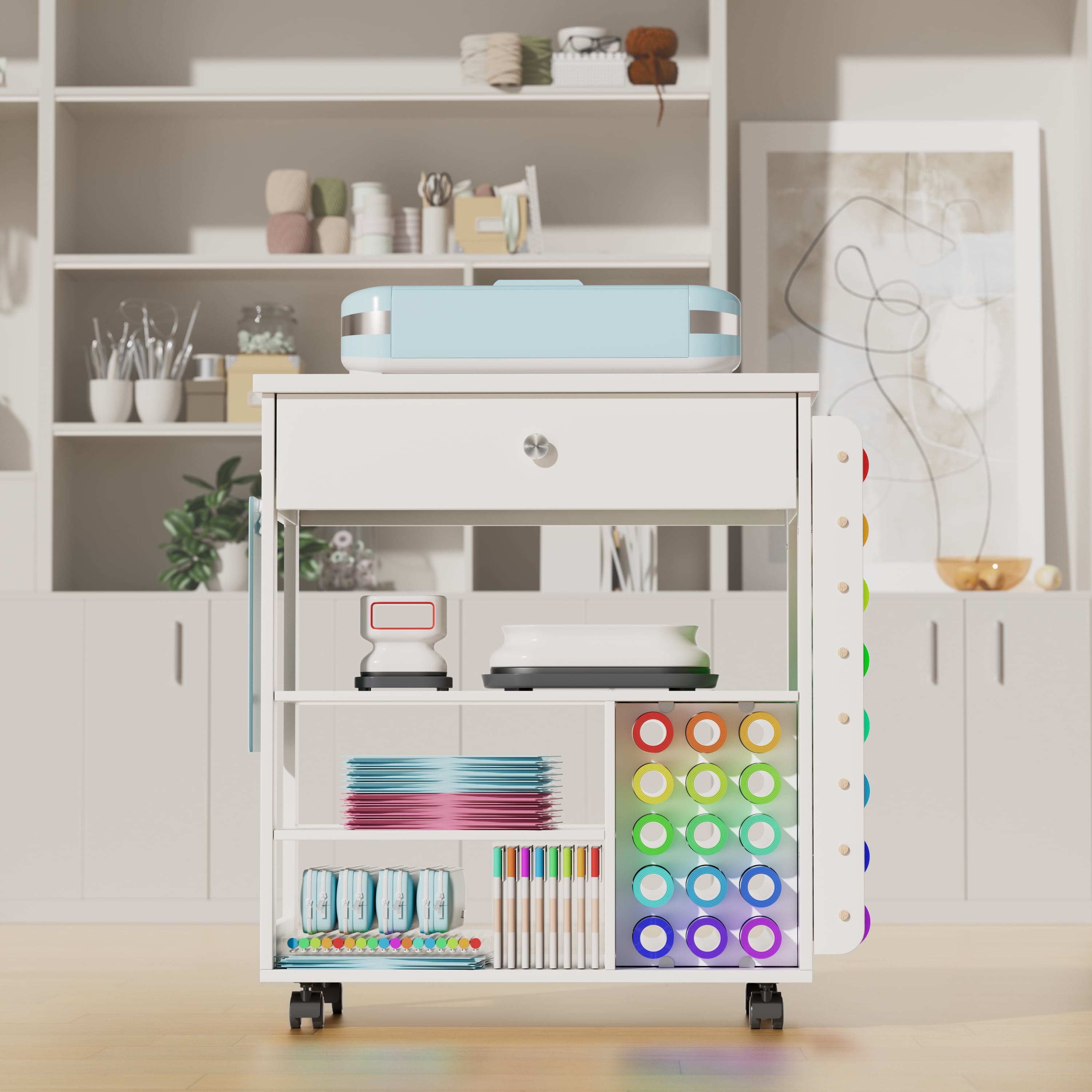 Crafit Craft Cart Table Cricut Machine Table Sewing Table for Adult Craft Room Home - Image 7