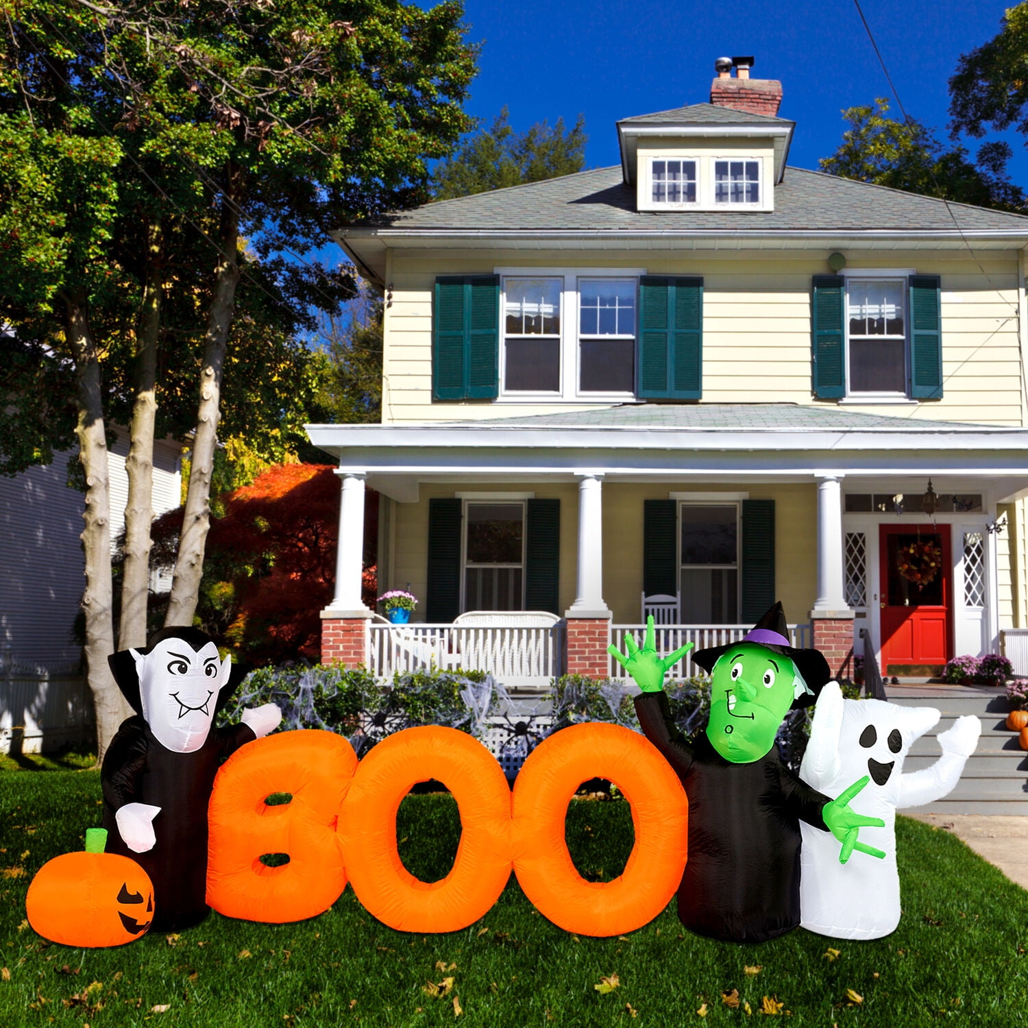 Haunted Hill Farm 10 ft Wide BOO Sign with Lights Halloween Blow Up Inflatable, HIBOOSGN101-L - Image 4