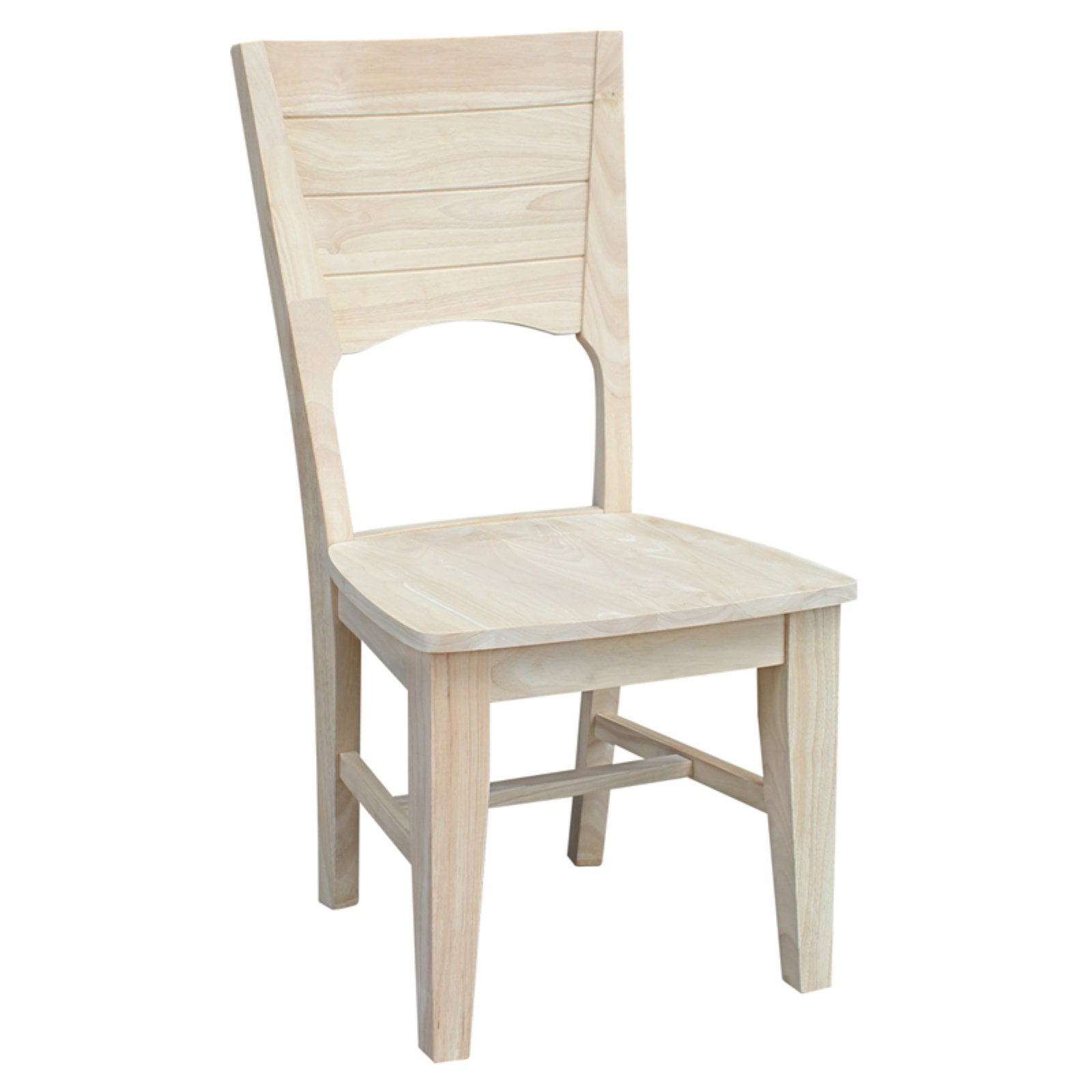 Canyon Collection Set of Two Wood Solid Back Chairs in Unfinished - Image 9