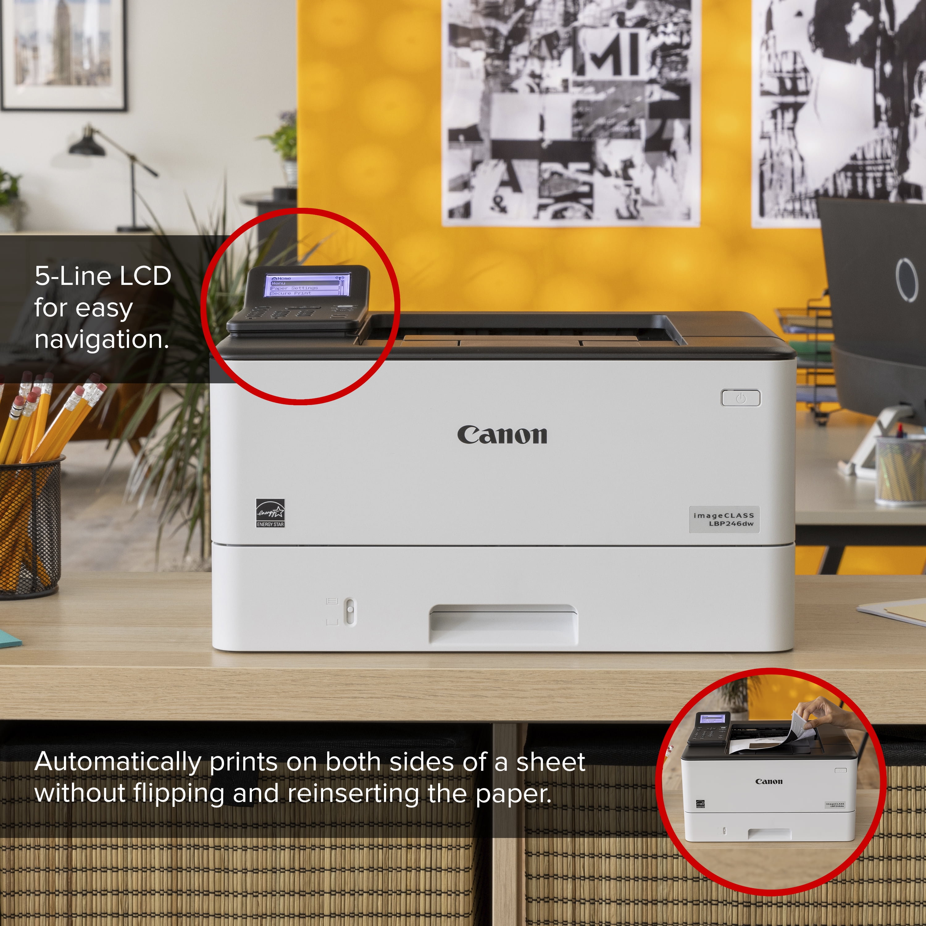 Canon imageCLASS LBP246dw - Wireless Duplex Monochrome Laser Printer - Image 5