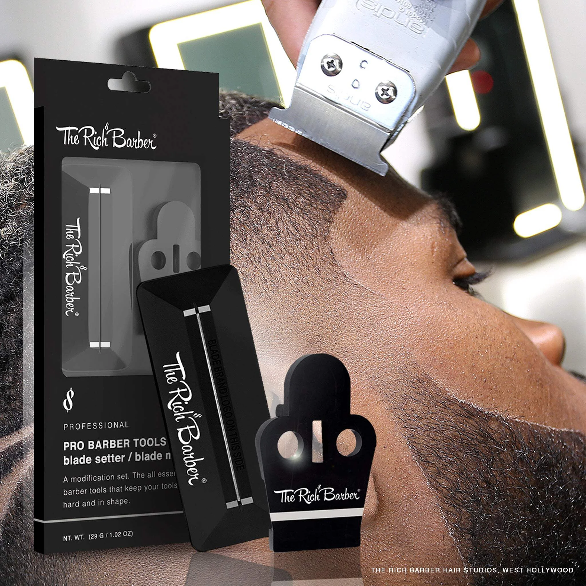 The Rich Barber®10 Second Blade Setter & 1 Minute Blade Modifier Set | Zero Gap Tool & Trimmer Sharpener for Sharper Lines, Cleaner Fades & Precision Detail (Andis Outliners) - Image 5