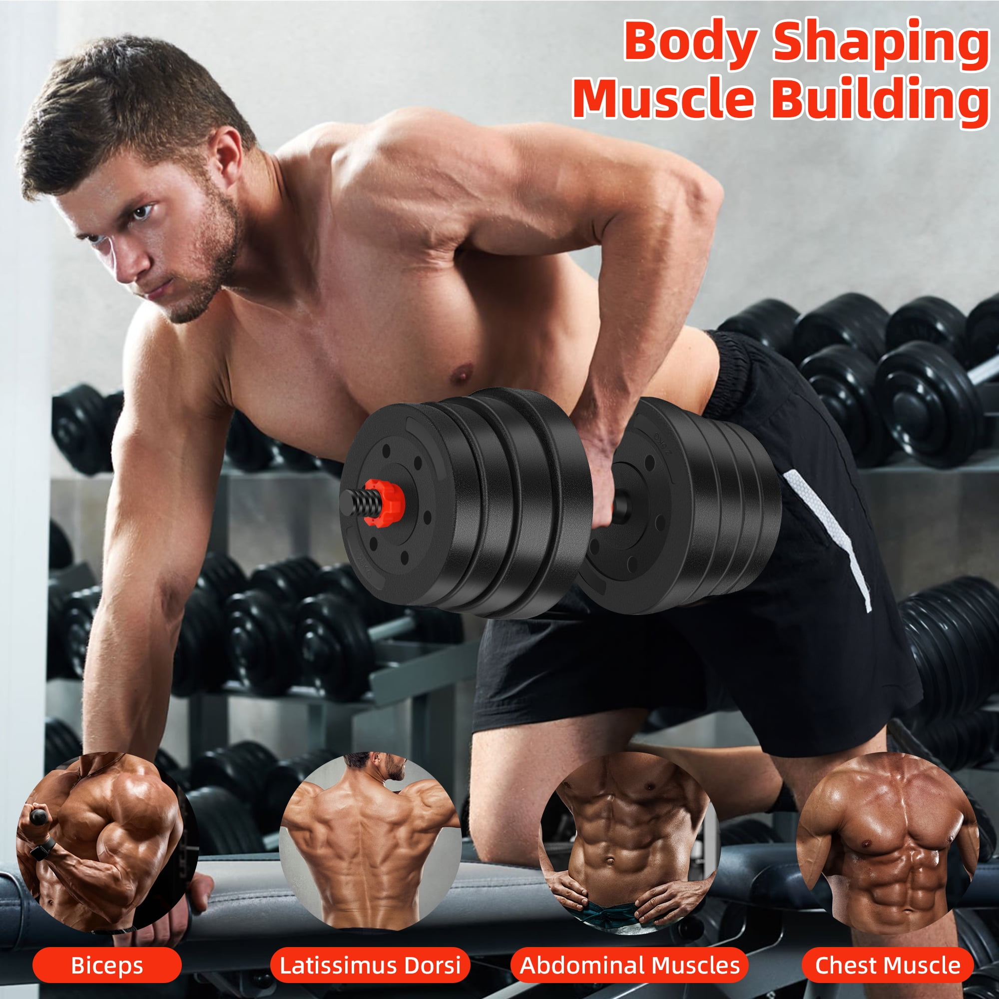 ARVAKOR 66 LBS Adjustable Dumbbell Set, Free Weights Dumbbells Set for Workout, Black - Image 4