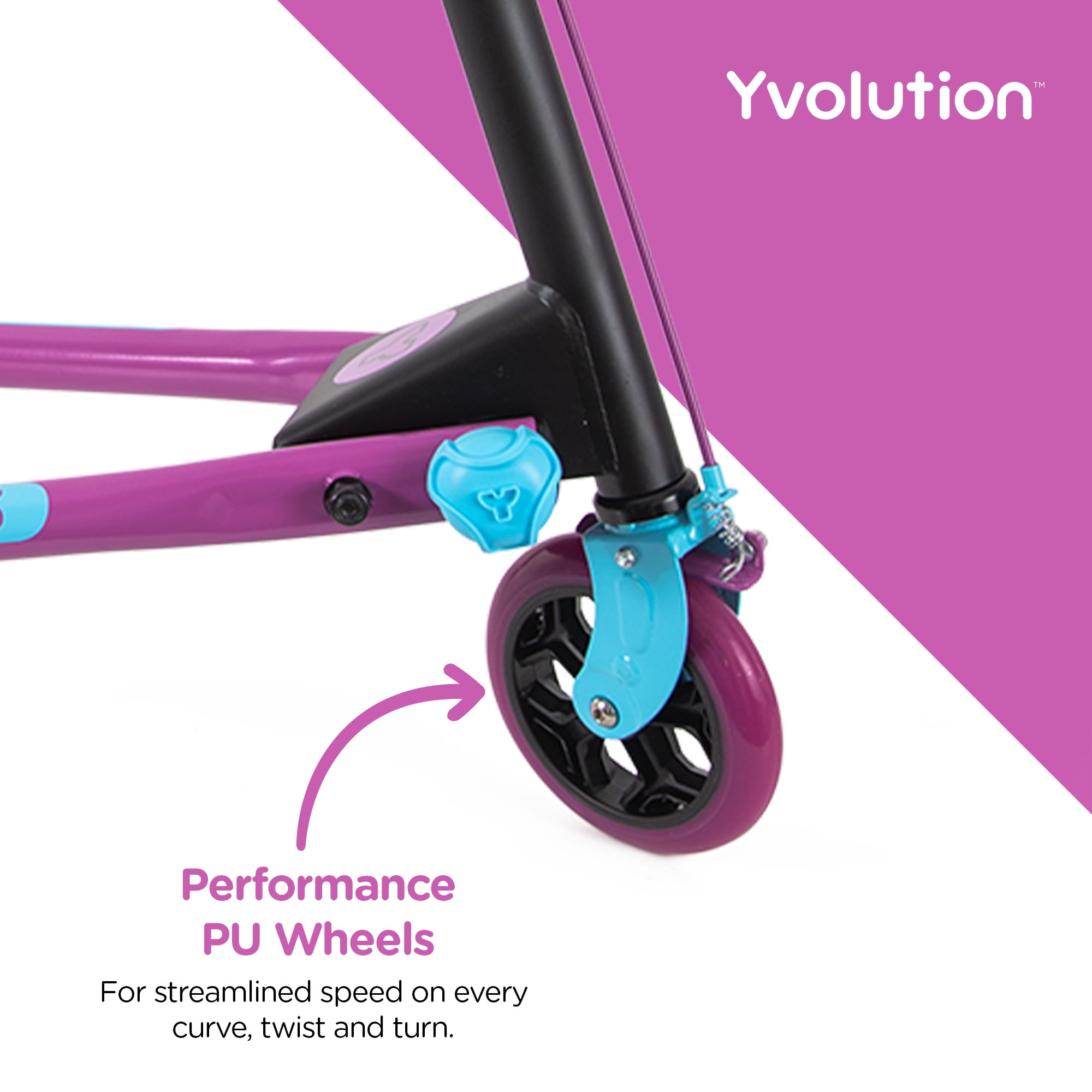 Yvolution Fliker Air A3 Kids 3 Wheels Drift Wiggle Scooter for Boys and Girls Ages 7+ Years (Purple) - Image 8
