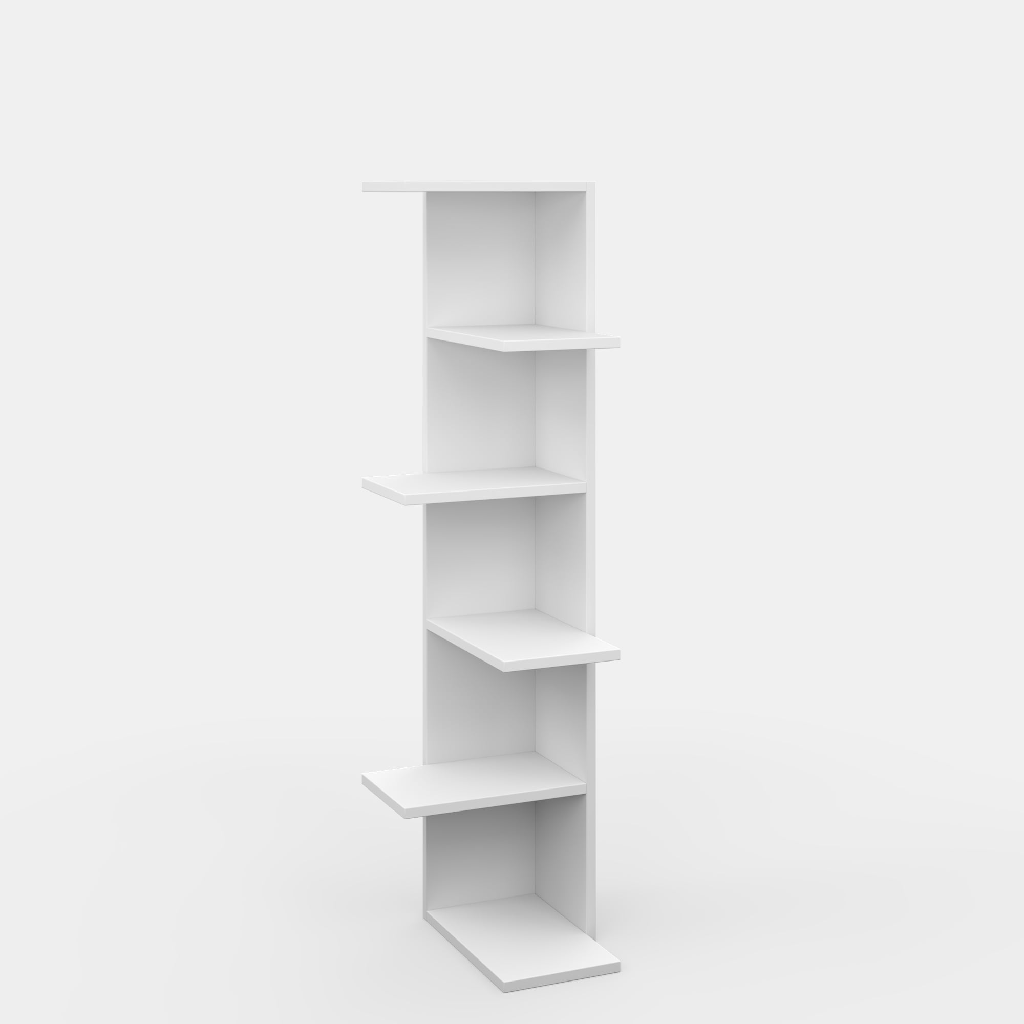 Ada Home Decor Furniture Multiple Tier Open Shelf White Bowcott Modern Bookcase - Image 7