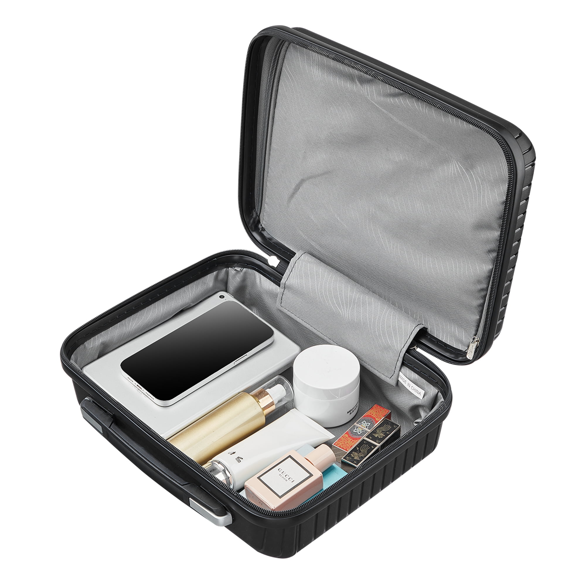 Aukfa Expandable Hardside 4-Piece Luggage Travel Set, Durable Suitcase, Double Wheels, Black - Image 4