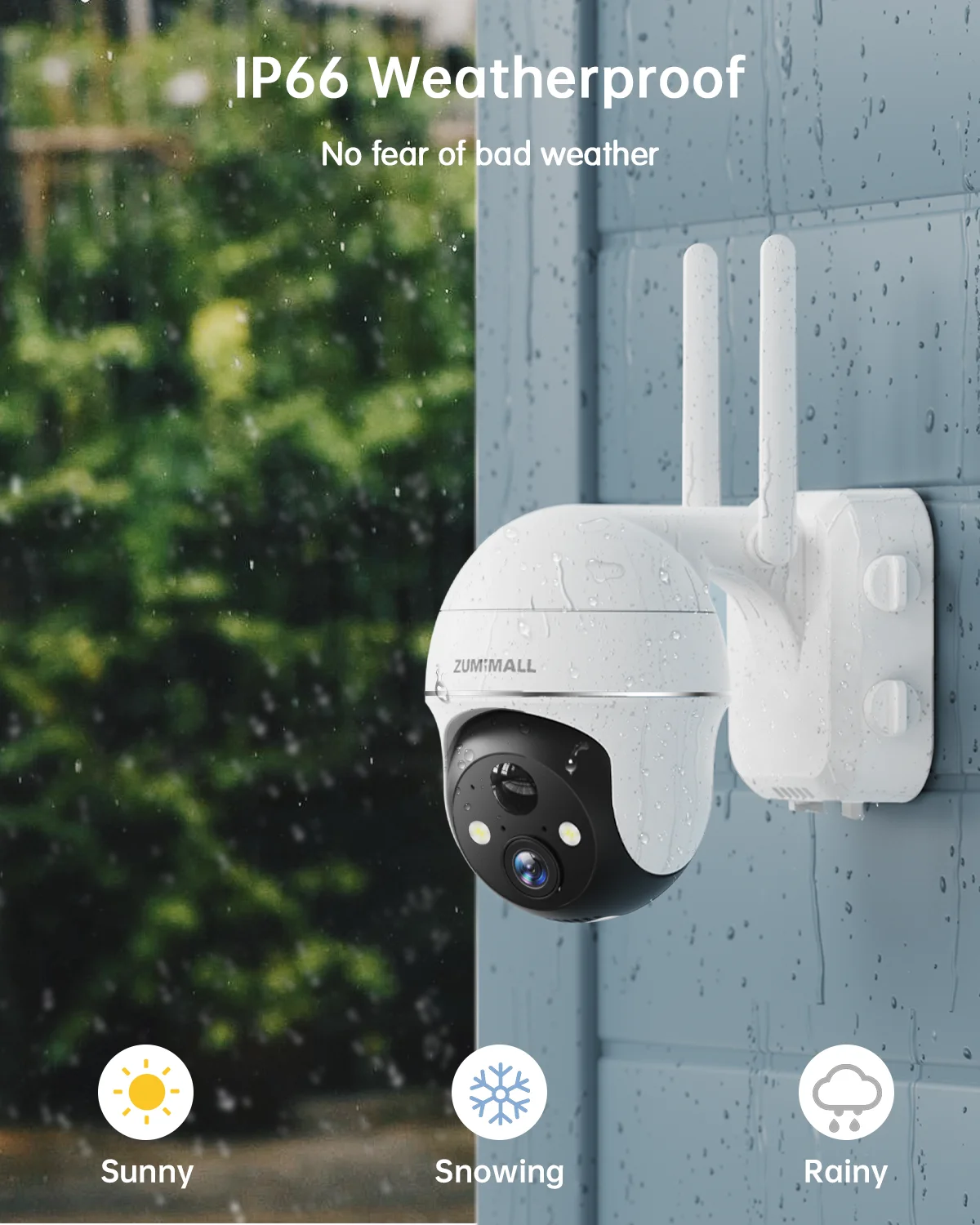 2K Security Camera Outdoor Wireless WiFi with 360° PTZ ZUMIMALL Battery Powered Wireless Cameras for Home Surveillance Spotlight & Siren/PIR Detection/3MP Color Night Vision/2-Way - Image 5