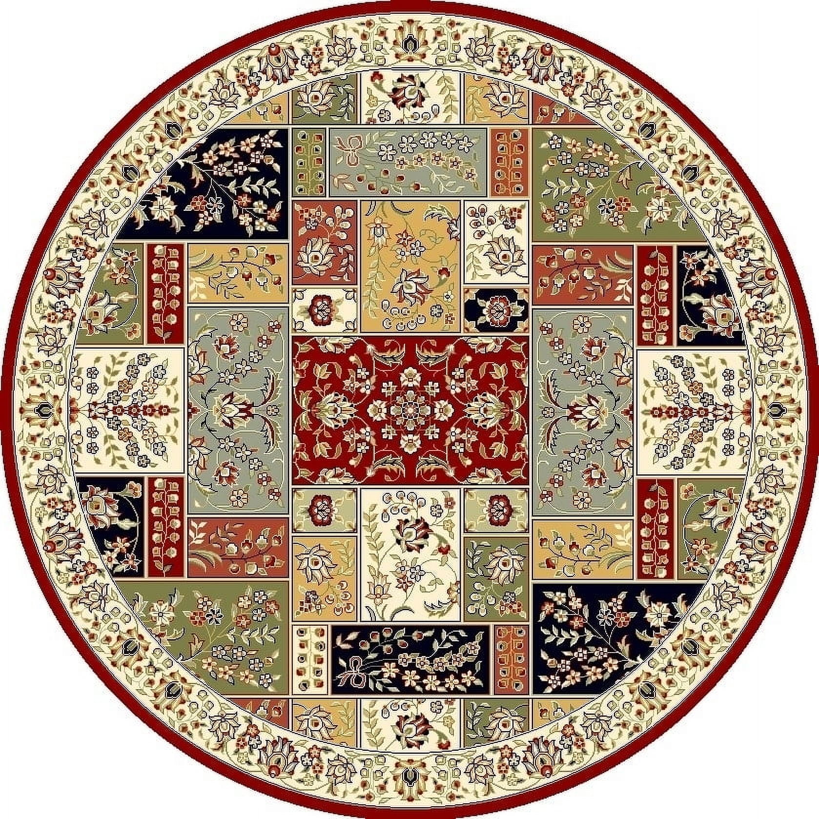 SAFAVIEH Lyndhurst Edith Traditional Floral Area Rug, Multi/Ivory, 6' x 6' Square - Image 8