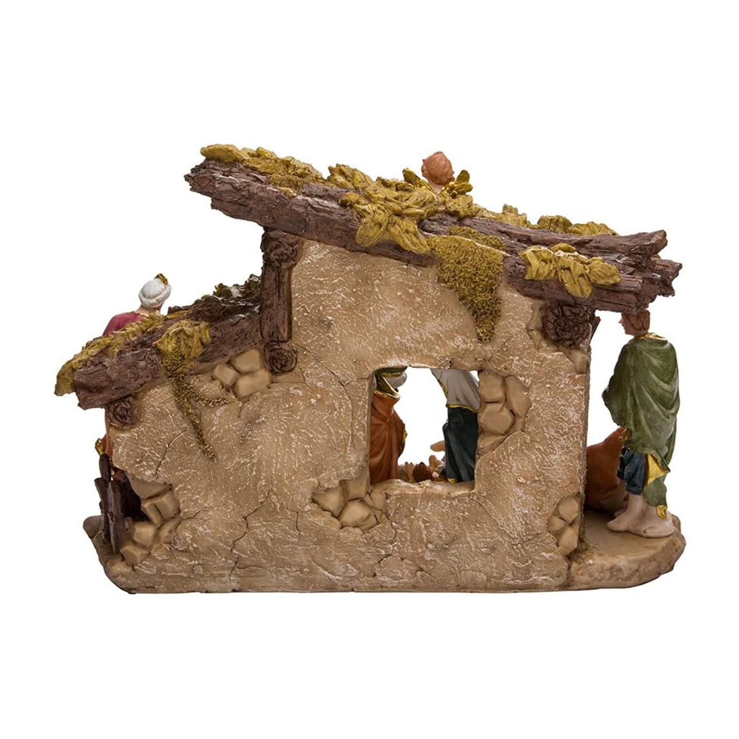 Kurt Adler Resin Nativity Set with Figures and Stable - 11-Piece Set - Image 6