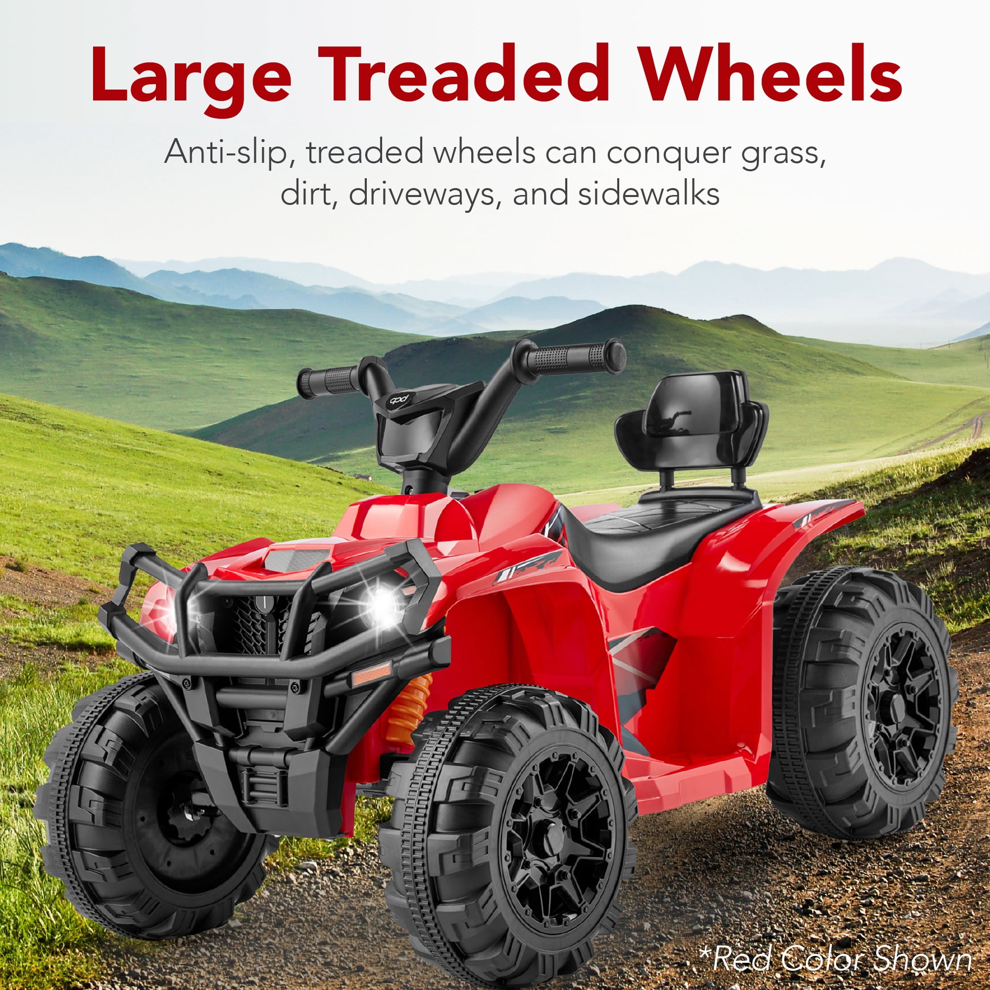 Best Choice Products 12V Kids Ride-On ATV Quad w/ Bluetooth, 2.4mph Max, Treaded Tires, LED Lights, Radio - Black - Image 3