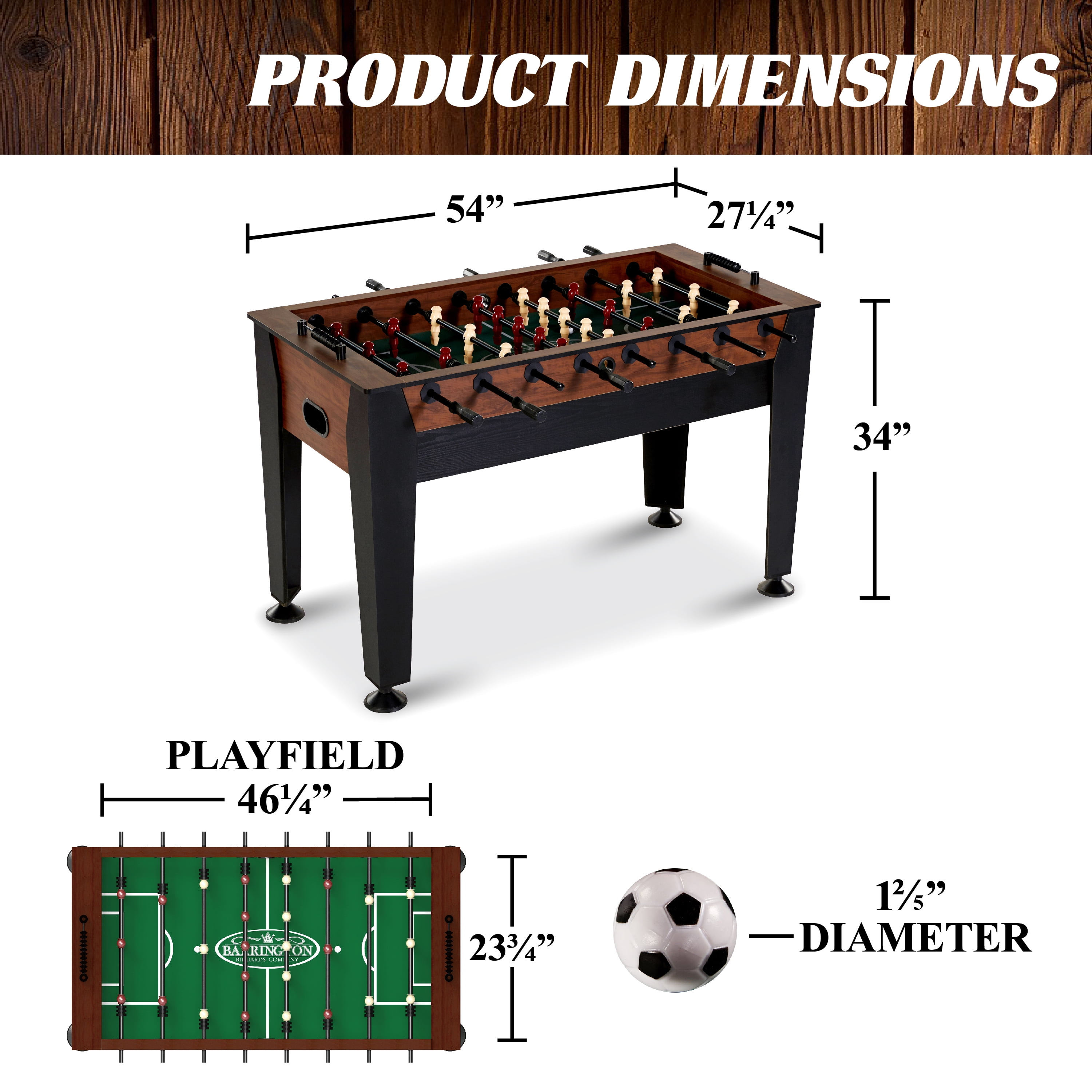 54" Foosball Soccer Table, Furniture Style, by Barrington Billiards Company - Image 8