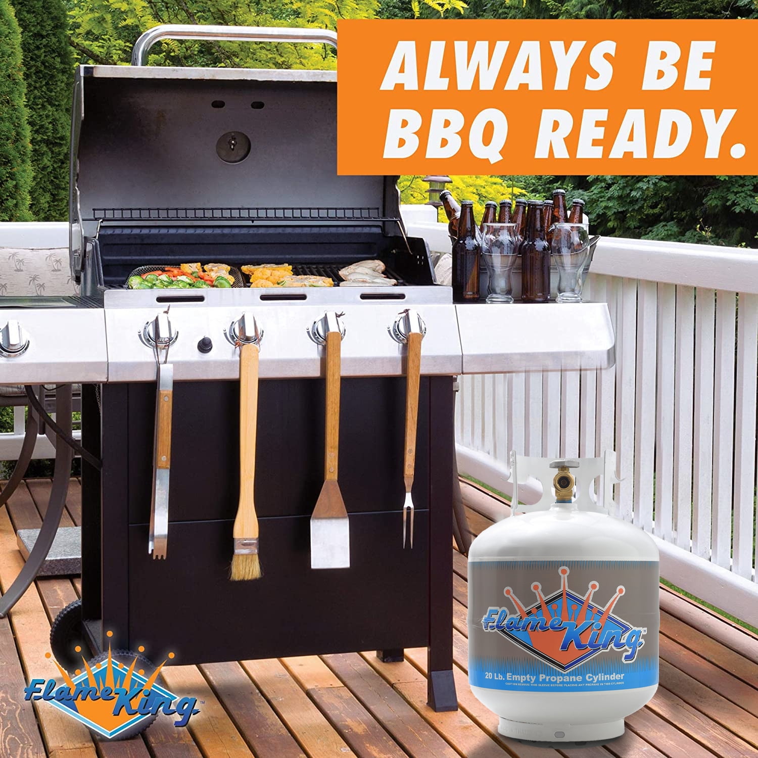 Flame King 20LB Empty Steel Propane Tank LP Cylinder w/ Type1 OPD Valve, for Grills & BBQs - Image 9