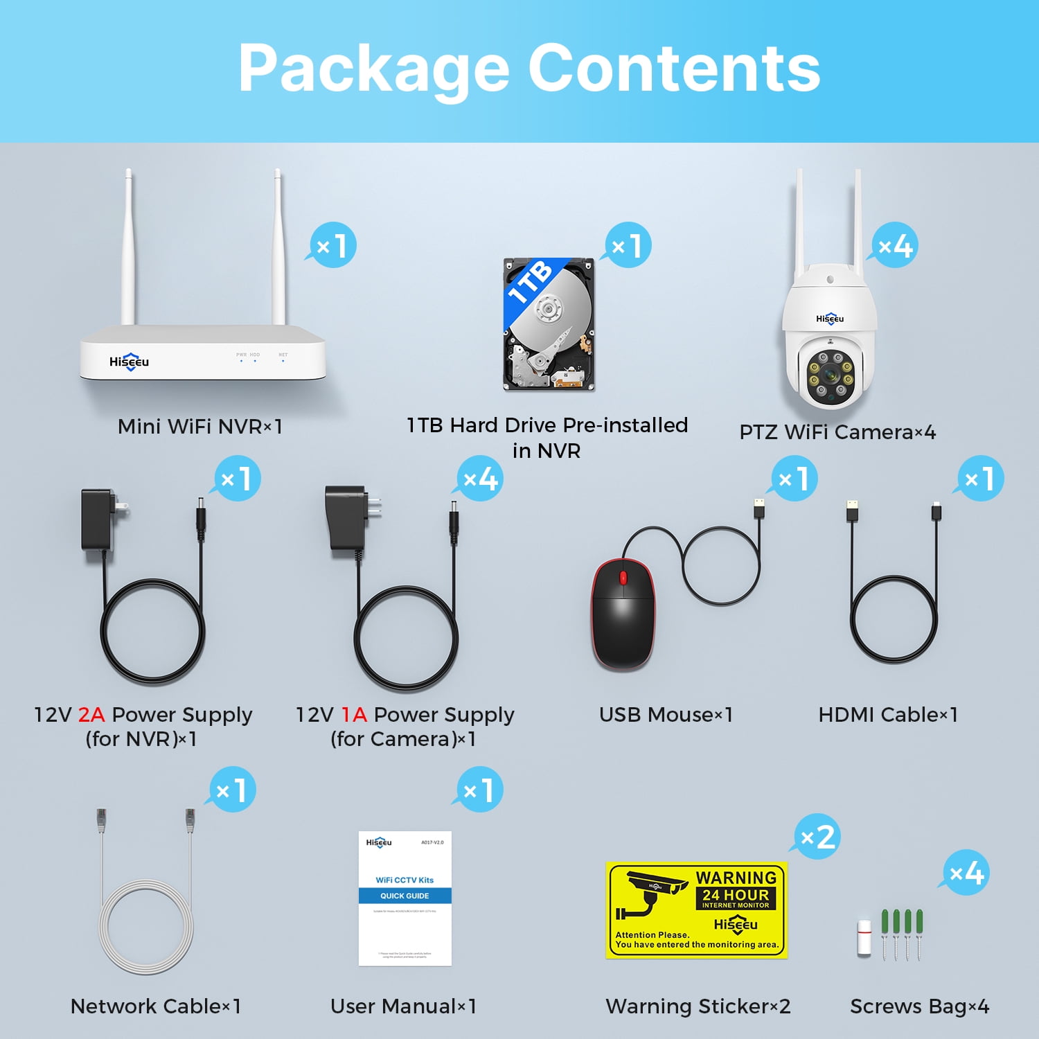 Hiseeu 3MP Security Camera System, Auto Tracking, Full Color Night Vision, IP66 Waterproof, with 1TB HDD - Image 12