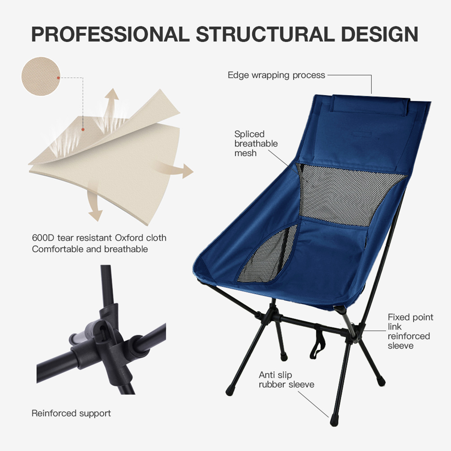 Portable Folding Camping Chair,Foldable Camping Chair,Lightweight Folding Camping Chair,Portable Outdoor Chairs with Carry Bag for Fishing, Picnic, Camping,Hiking,Outdoor Travel - Image 3