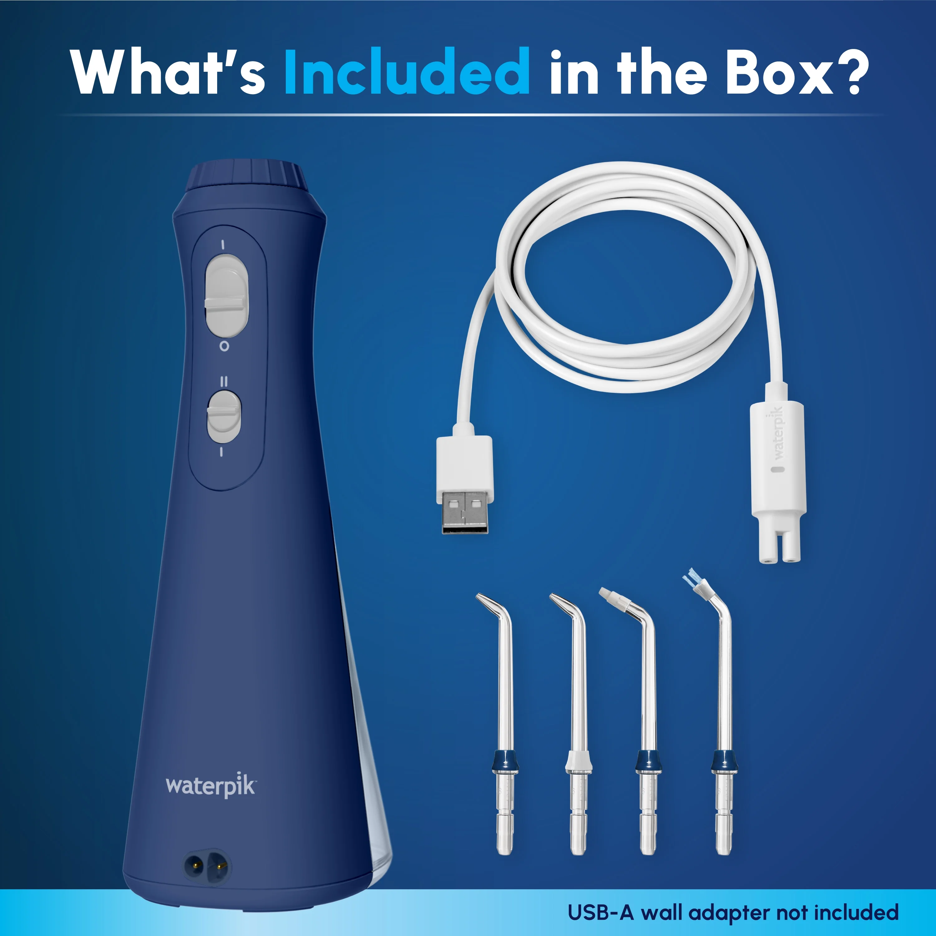 Waterpik Cordless Plus Water Flosser with 2 Settings, 4 Tips, ADA Accepted, Blue - Image 9