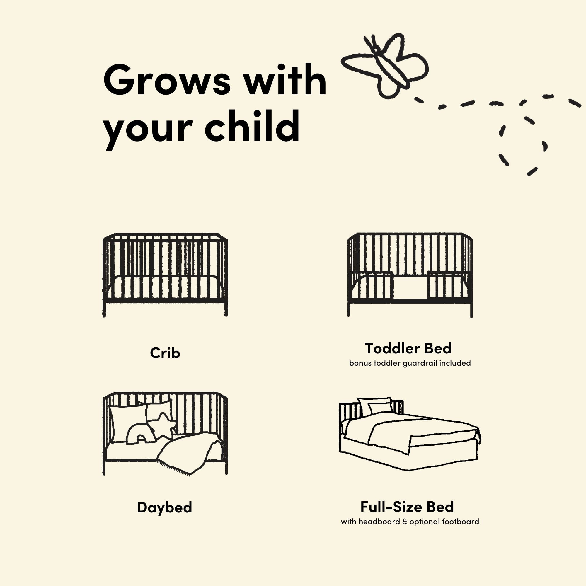 Storkcraft Santorini 5-in-1 Convertible Baby Crib, White with Driftwood - Image 8