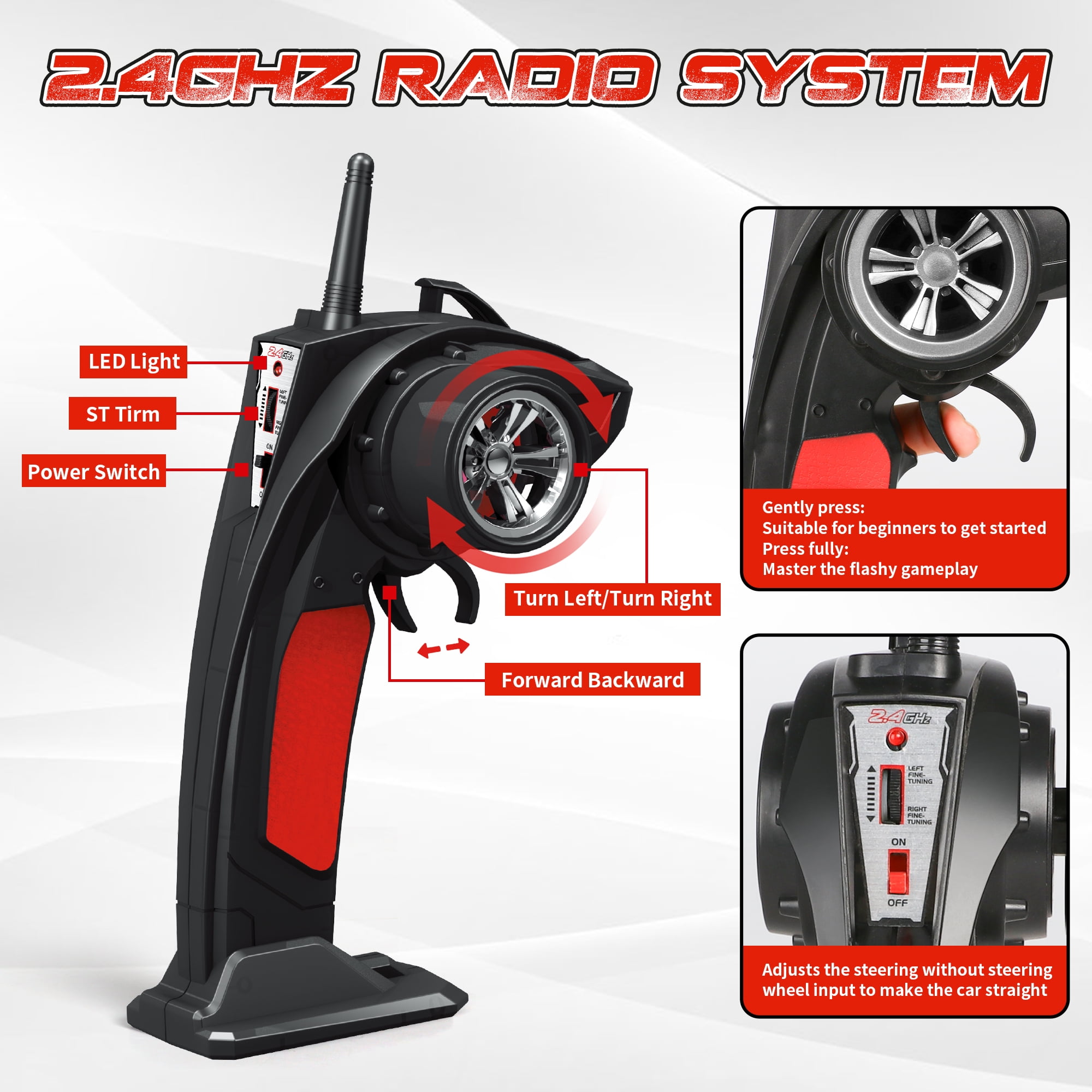 Hot Bee 1:12 RC Cars for Adults&Kids 14+, 2 Rechargable Batteries RTR Off-Road RC Trucks, 42 Kmh All Terrains Remote Control Car Crawler, Christmas Gift for Boys 8-11 12+ (Red&Blue) - Image 9