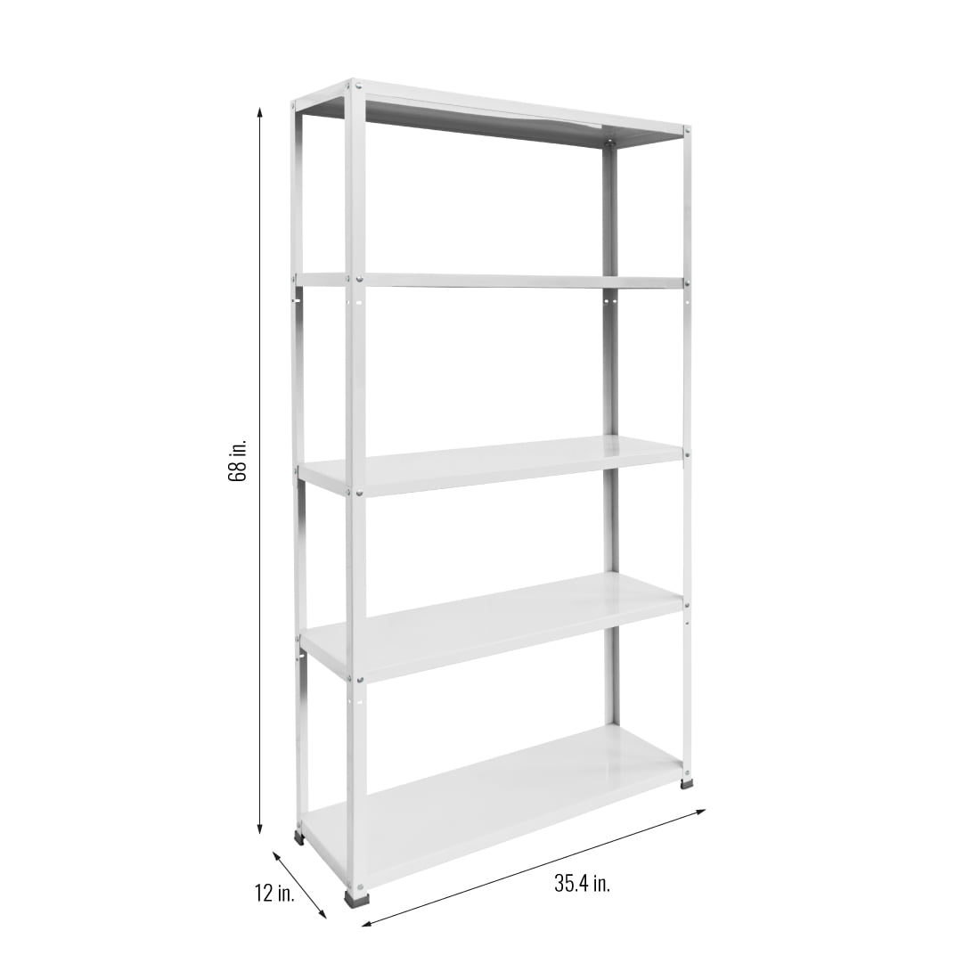Ar Shelving 5-Tier Powder-Coated Metal Decorative Household Storage Shelving Unit Bookcase in Chick White (36 in. W x 69 in. H x 12 in. D) - Image 9