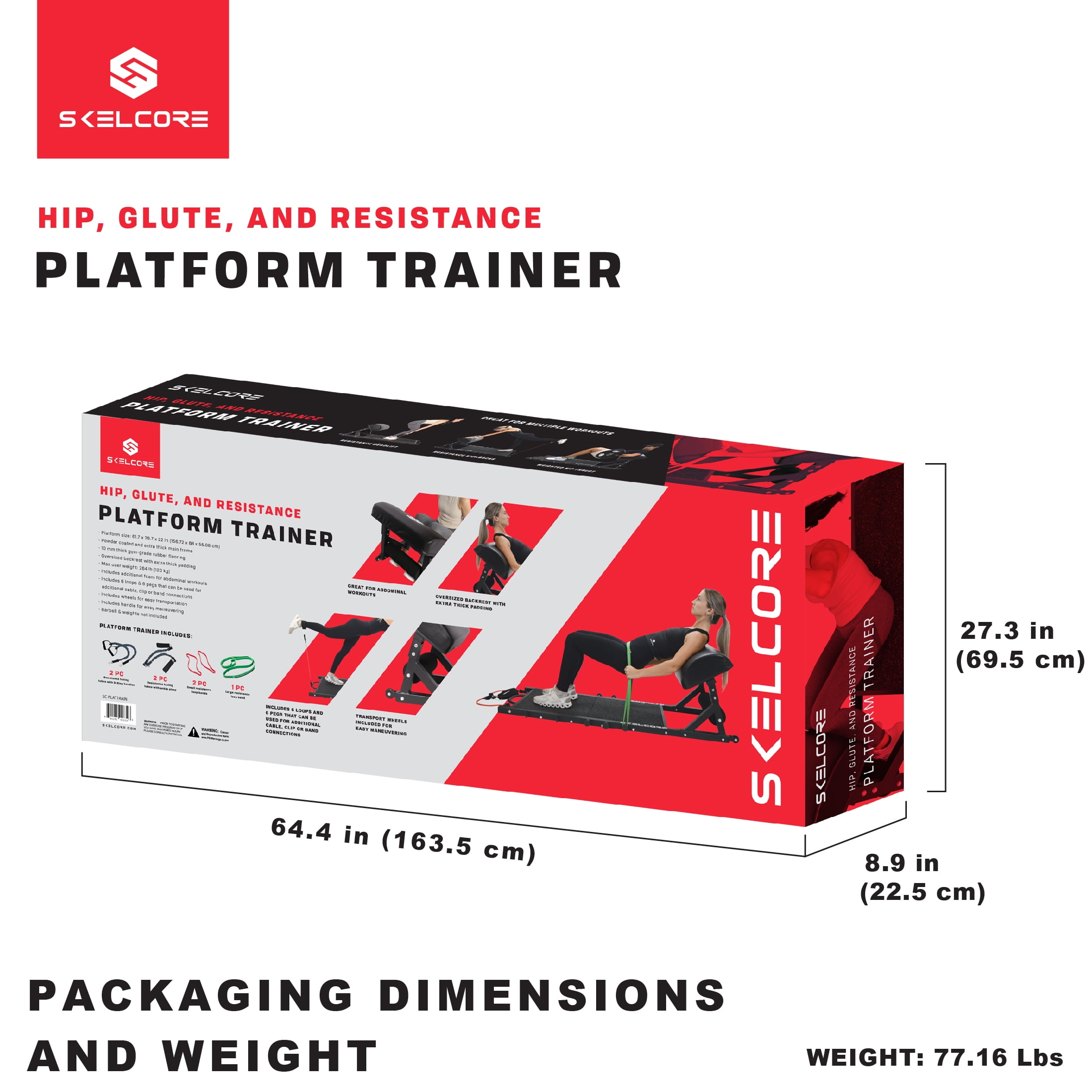 Skelcore Platform Trainer, Full Body Home Gym System, Weights or Bands, Black - Image 10