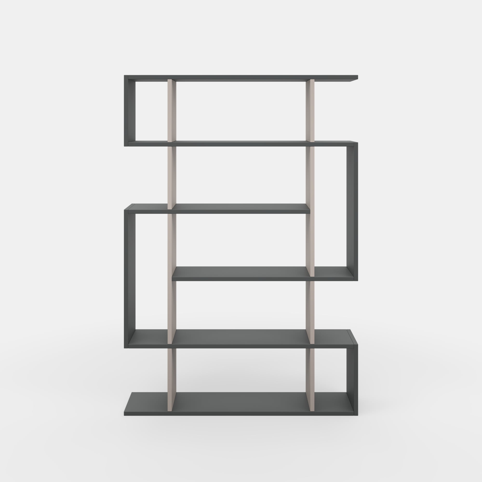 Ada Home Decor Furniture Multiple Tier Open Shelf Anthracite Light Mocha Blair Modern Bookcase - Image 7