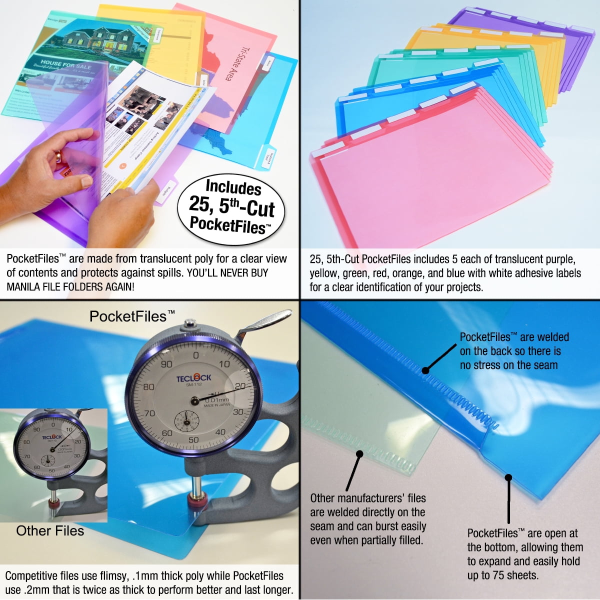 Ultimate Office StationMate™ StepUp File Desktop Organizer with PocketFiles (Includes 25, 5th-Cut PocketFiles) - Image 3