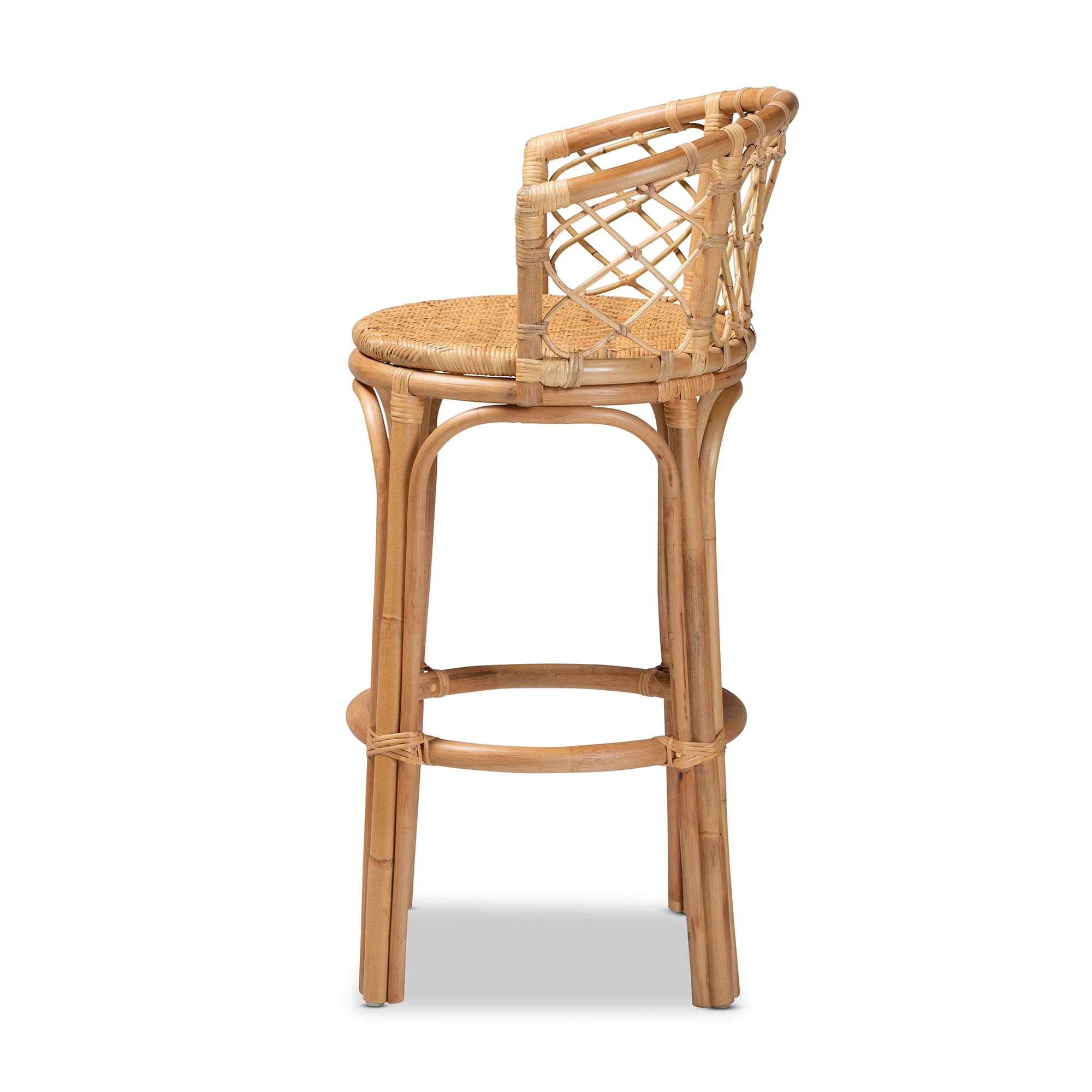 bali & pari Orchard Rattan BOHO Bar Stool, Natural Brown - Image 3